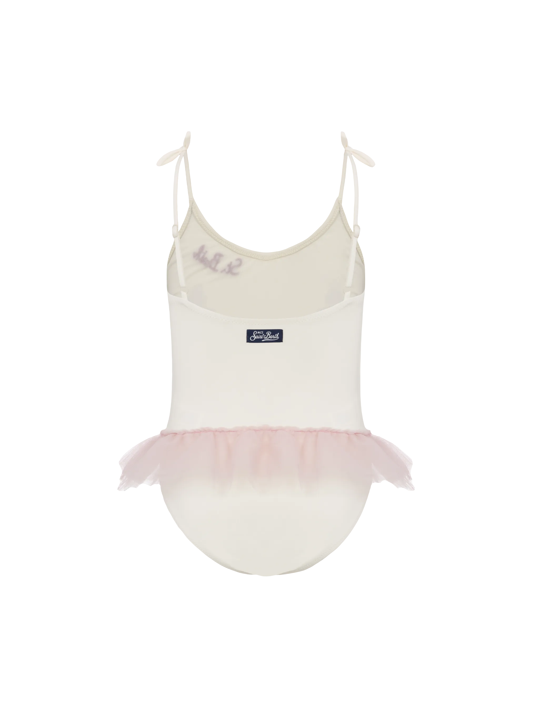 Dancer one-piece swimsuit with tulle ruffle and glittered bows - Image 2
