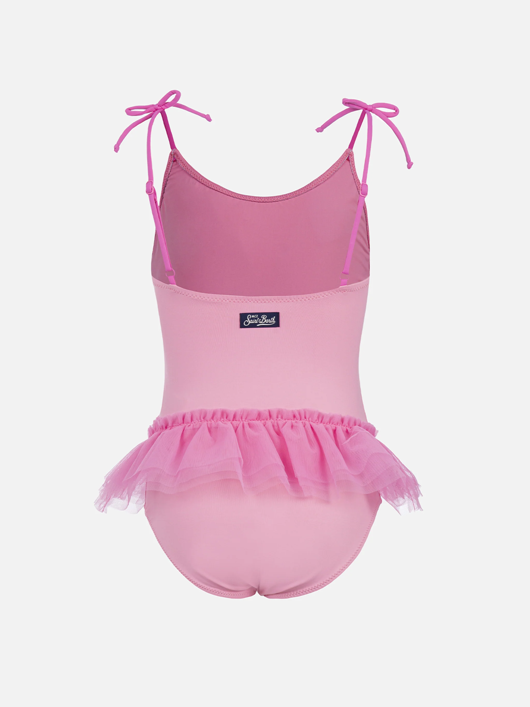 Dancer one-piece swimsuit with tulle ruffle and glittered hearts - Image 5