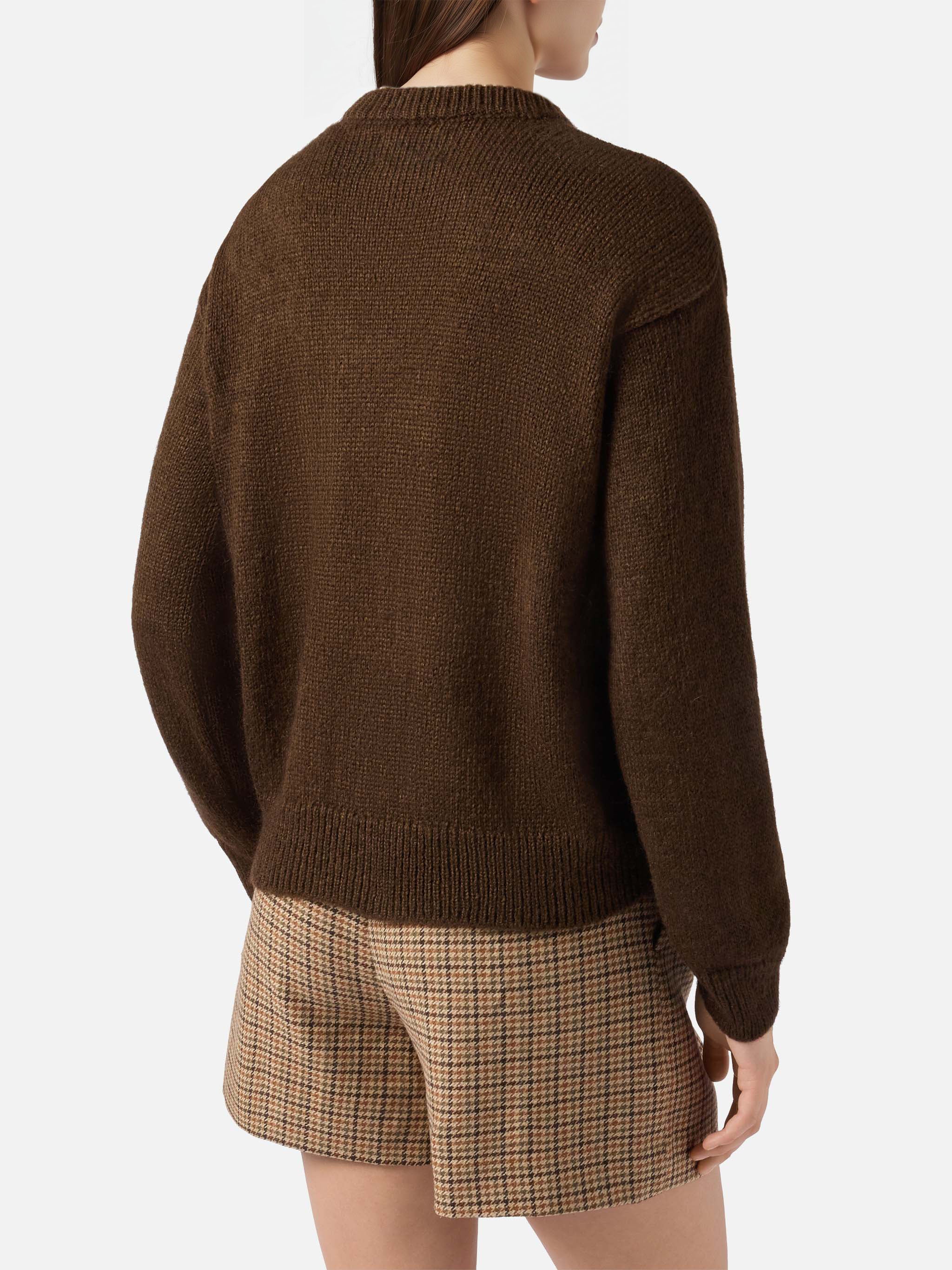 Danya alpaca-blend sweater in brown with St. Barth jacquard - Image 3