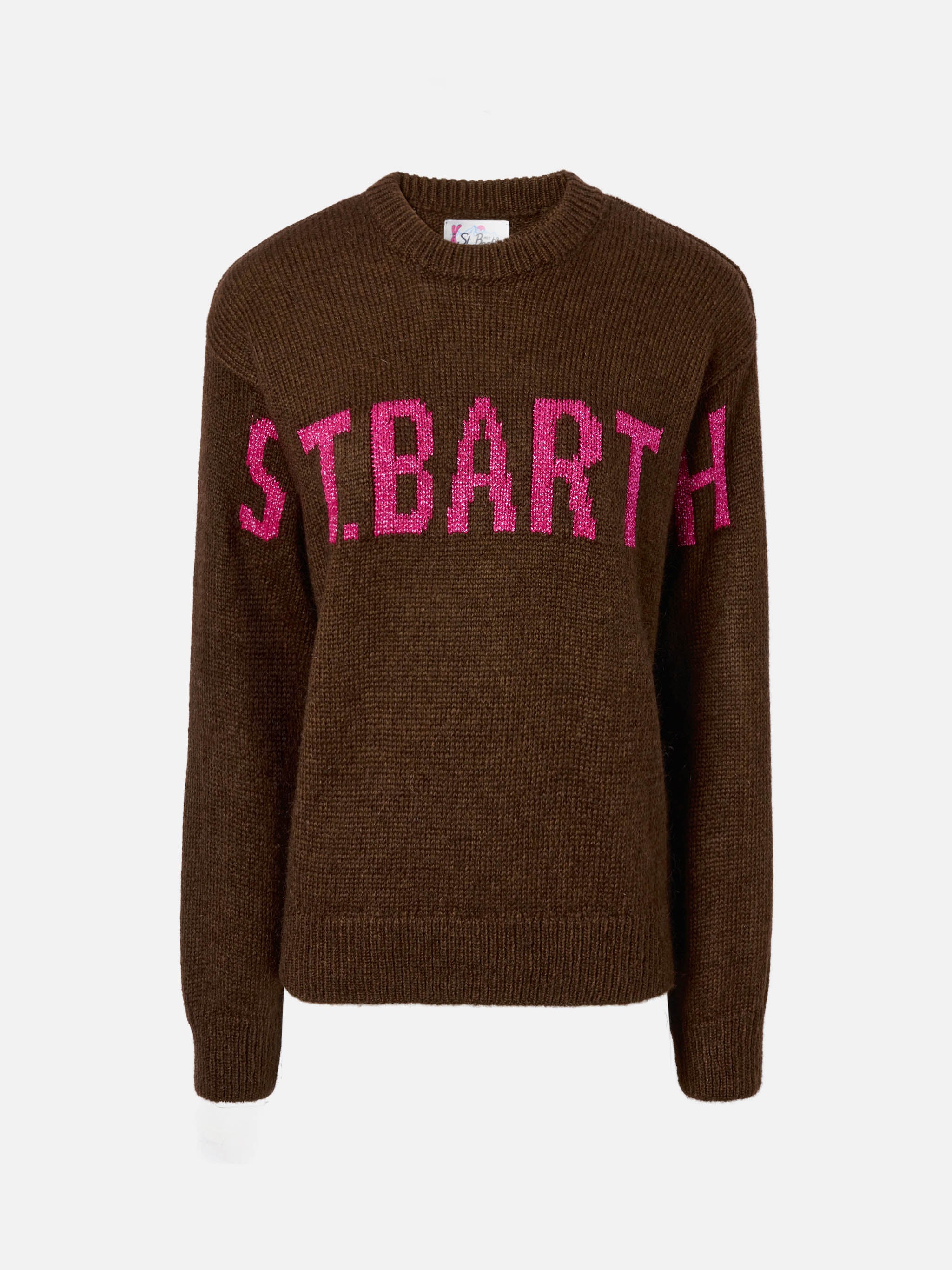 Danya alpaca-blend sweater in brown with St. Barth jacquard - Image 5