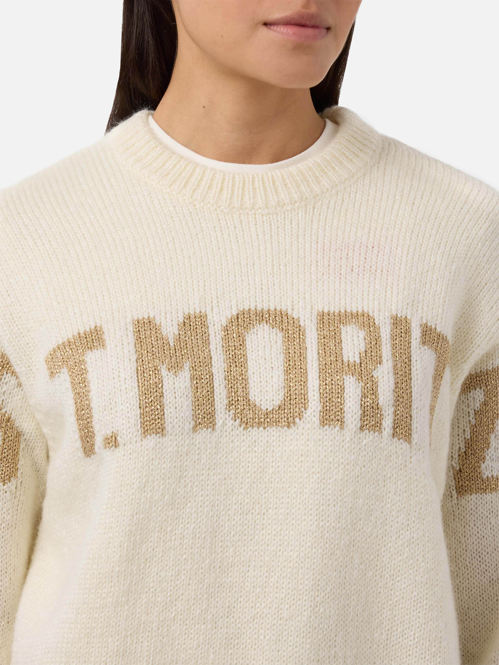 Danya alpaca-blend sweater in white with St. Moritz jacquard - Image 2