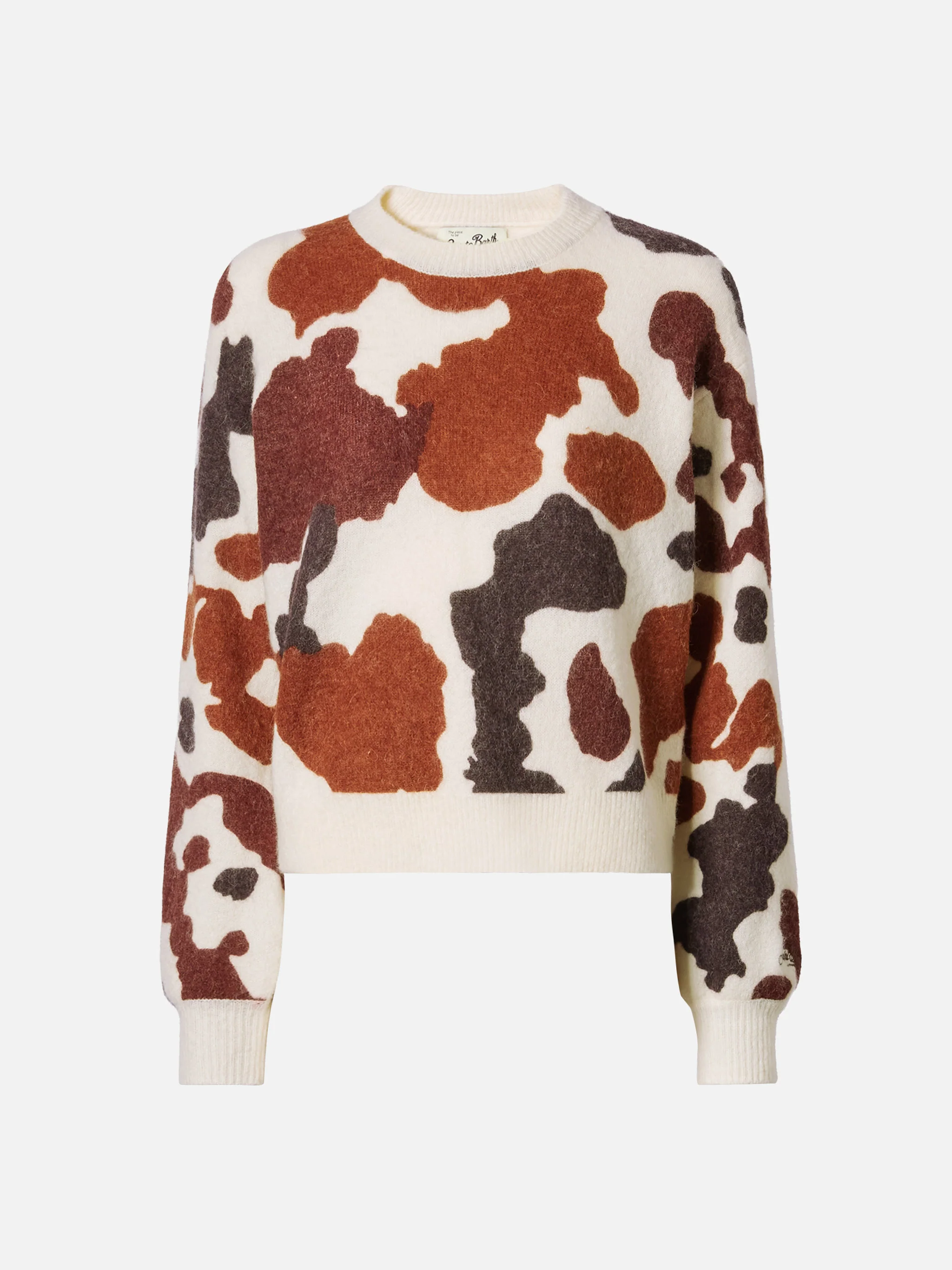Danya stretch merino-wool and alpaca-blend sweater with cow-print - Image 5