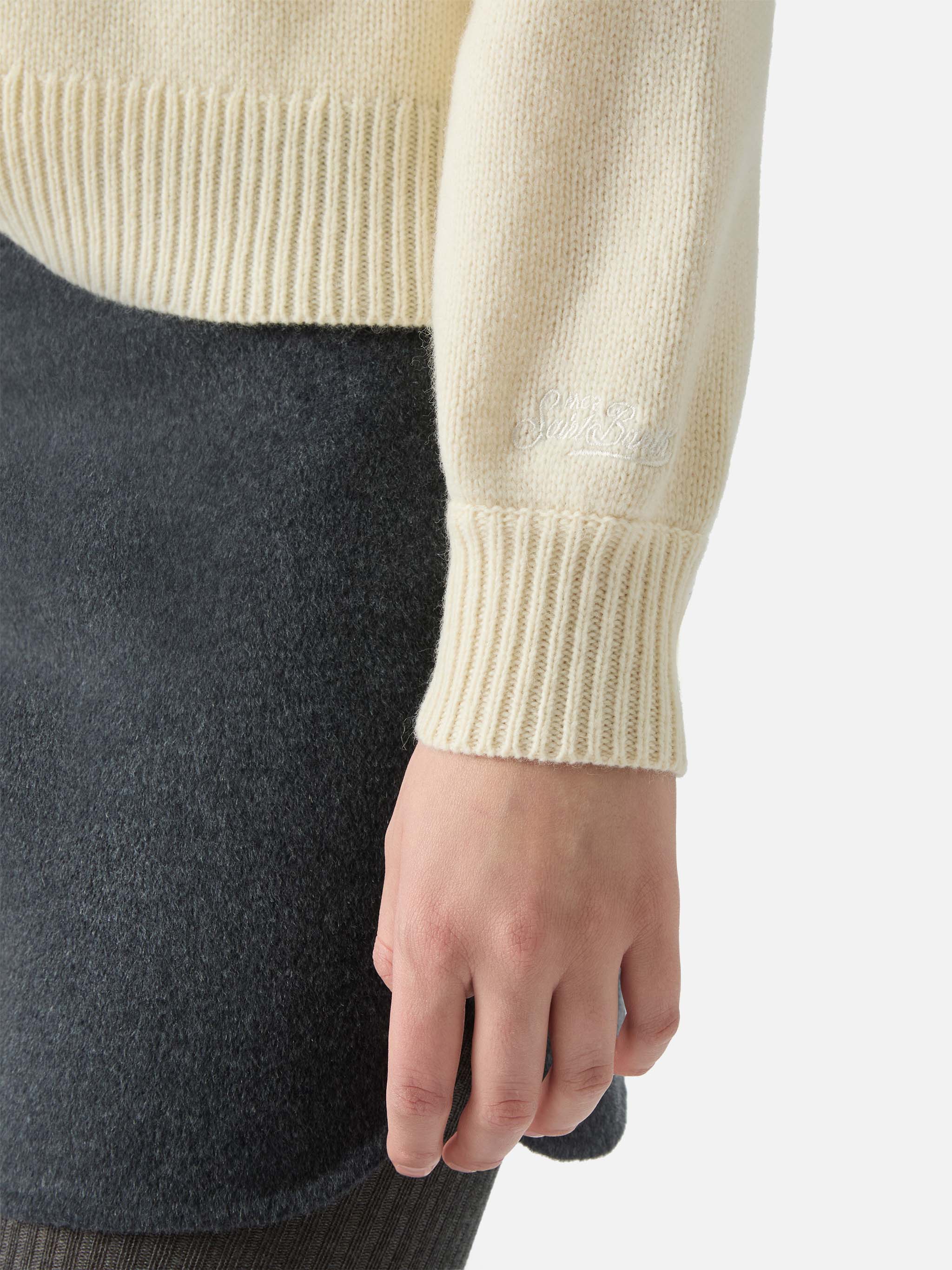 Danya sweater in wool blend with pearl appliqués - Image 3
