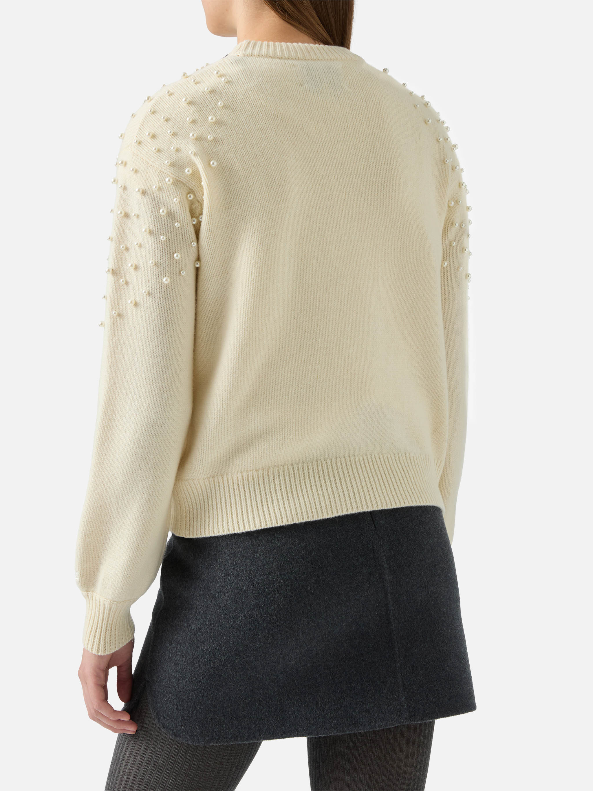 Danya sweater in wool blend with pearl appliqués - Image 4