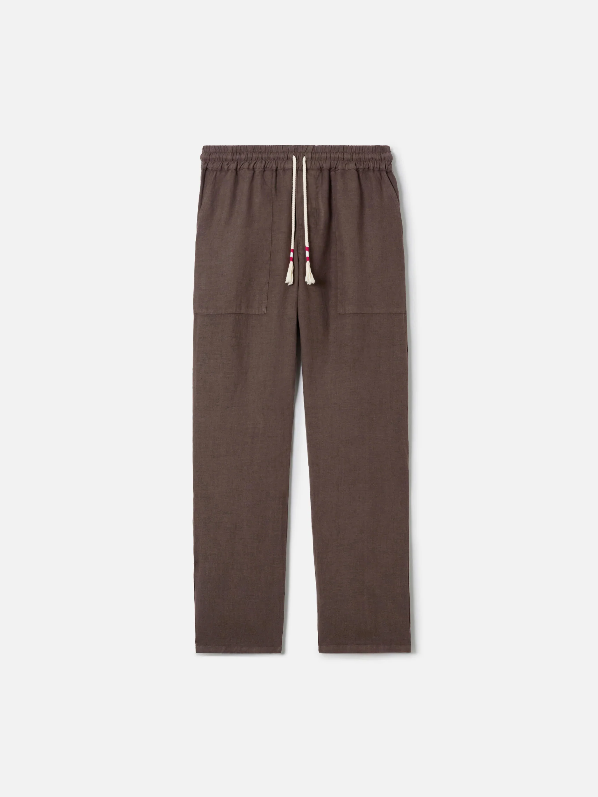 Dark brown Calais long pants in pure linen - Image 4