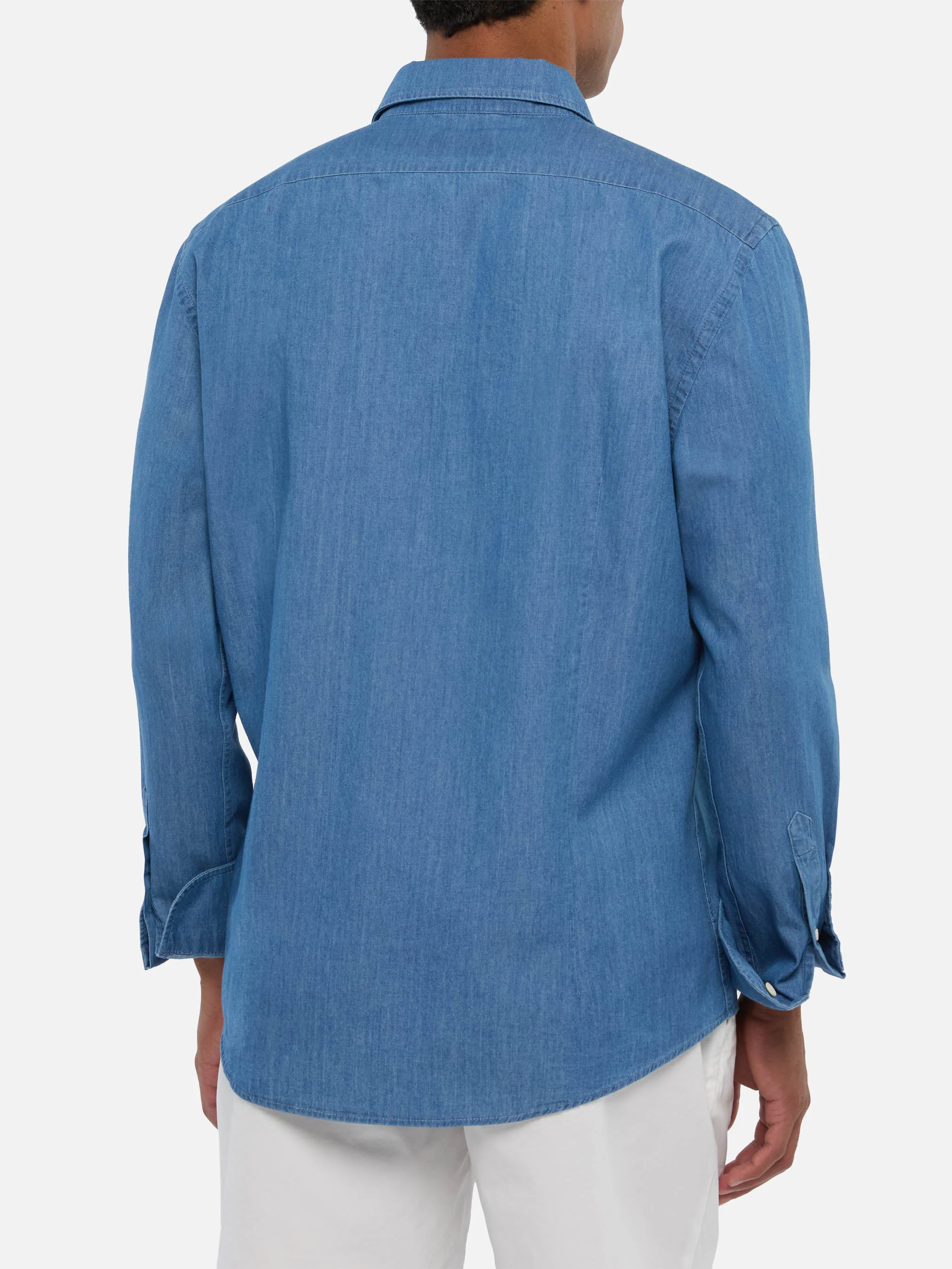 Dark denim blue chambray shirt Pamplona - Image 3