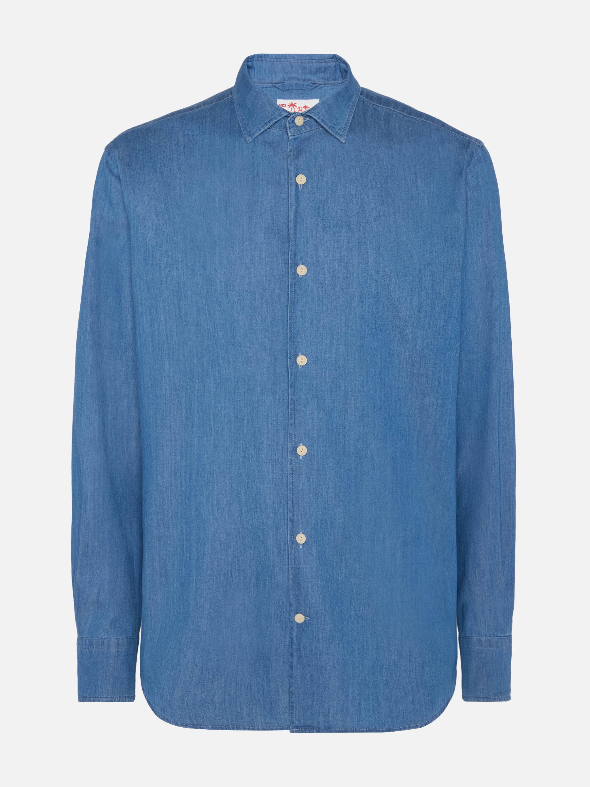 Dark denim blue chambray shirt Pamplona - Image 4