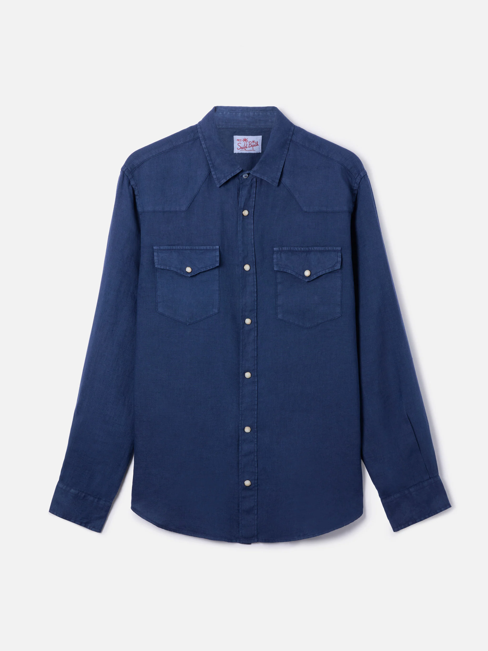 Dark denim linen shirt - Image 4