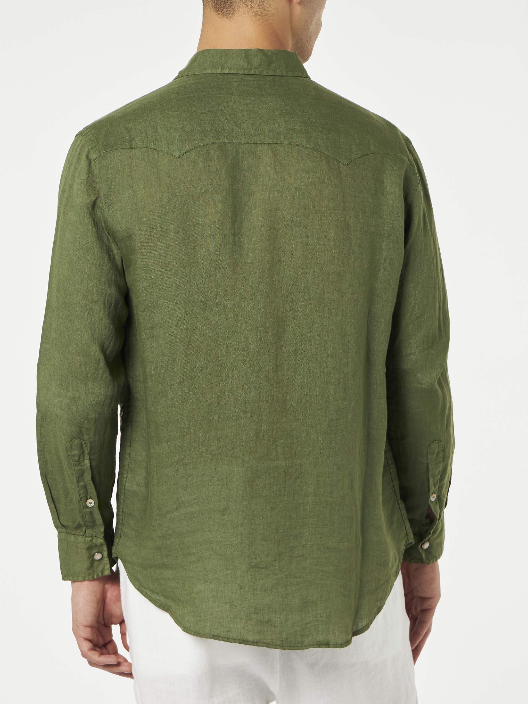 Dark green  linen shirt - Image 2
