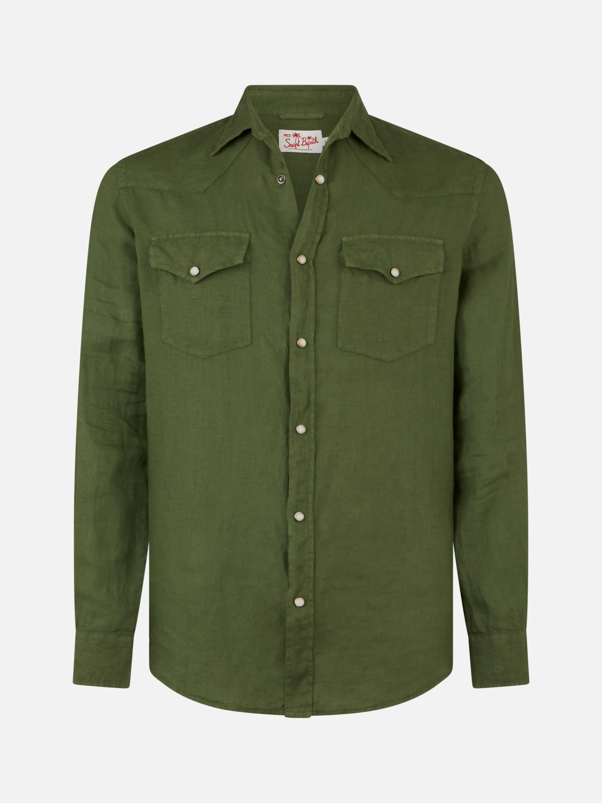 Dark green  linen shirt - Image 4