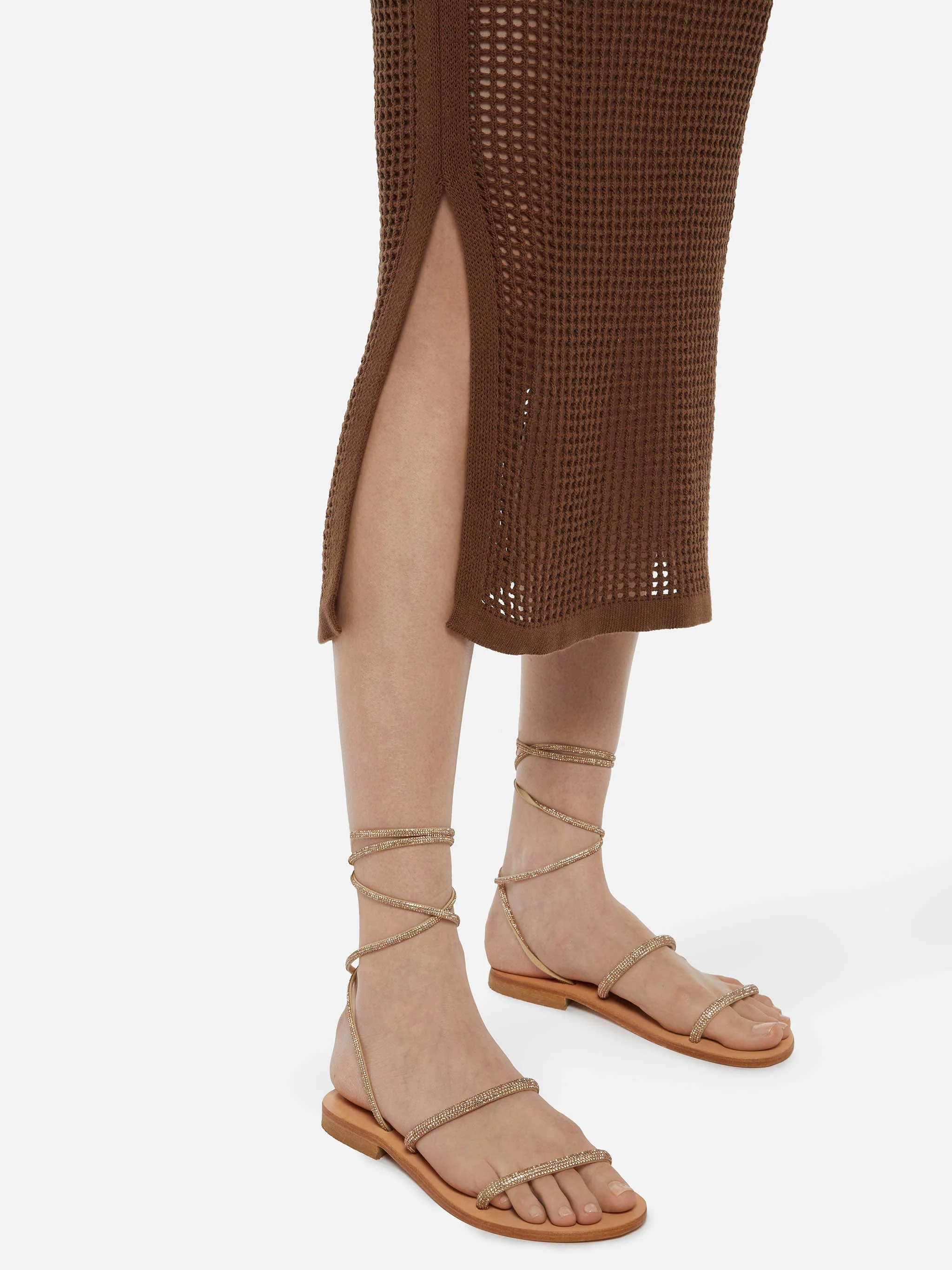 Darline brown crochet midi skirt - Image 3