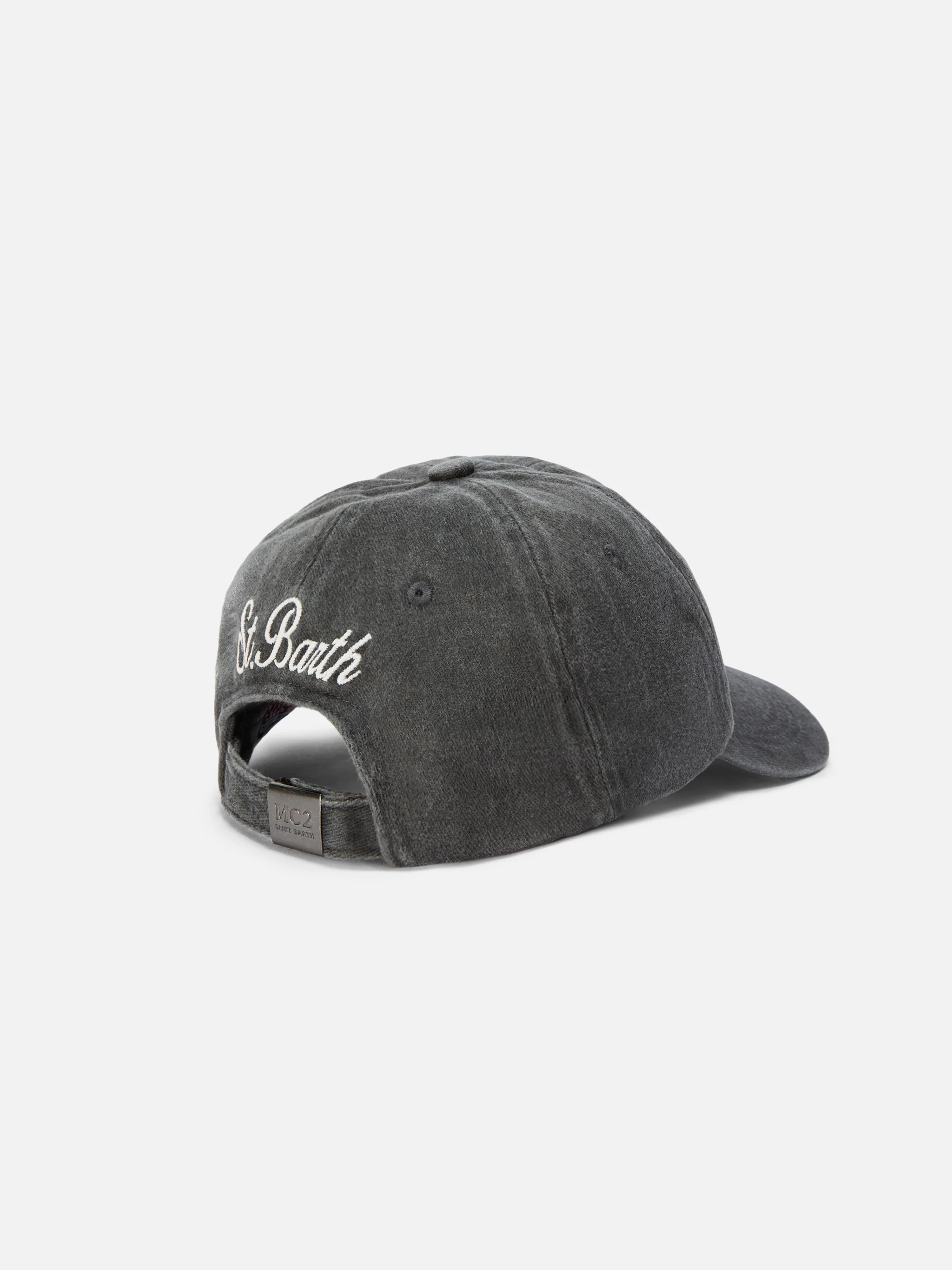 Davis Baseball Cap in denim with “My life is complicated” embroidery - Image 3