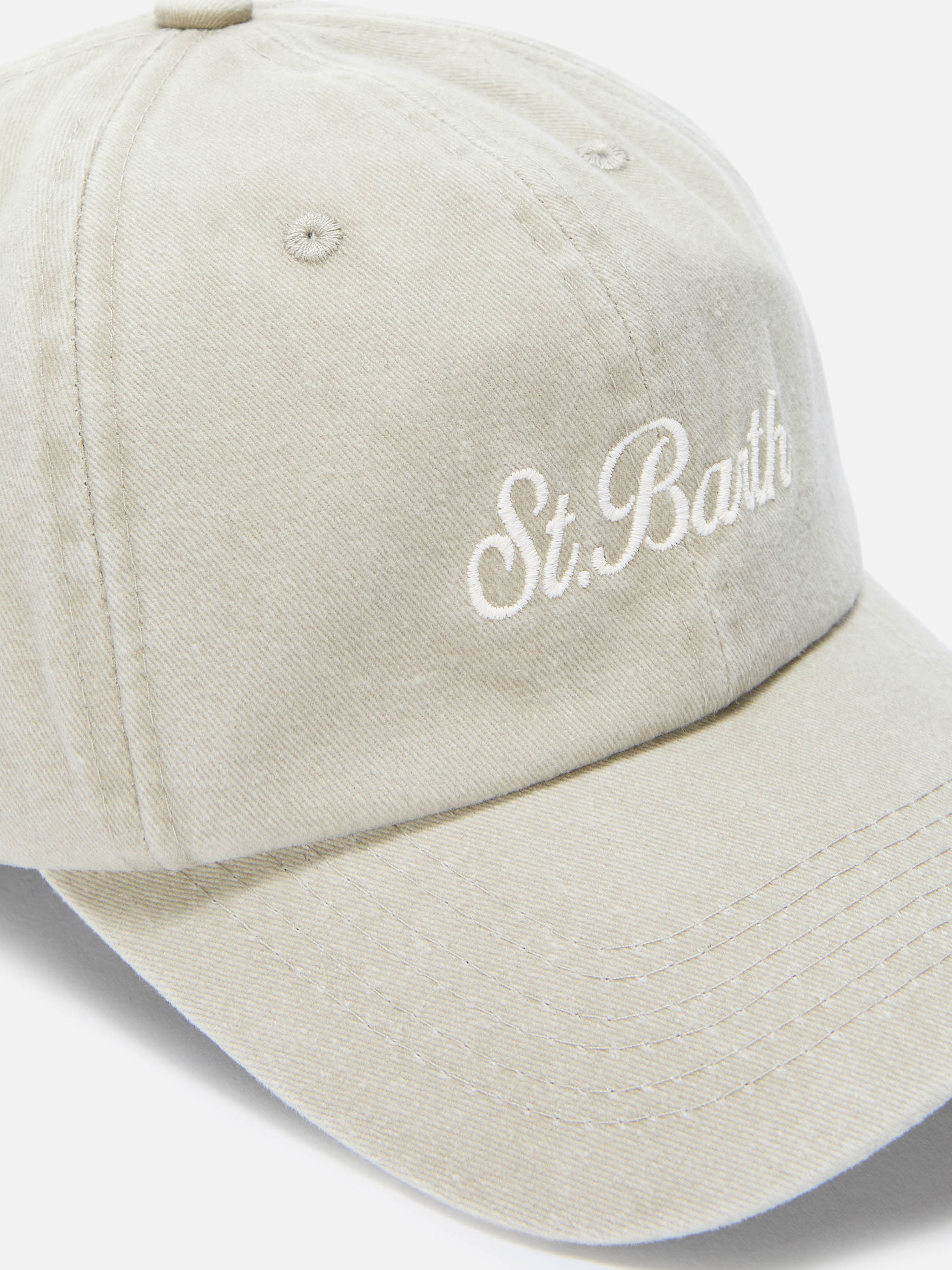 Davis beige cotton baseball cap with embroidered logo - Image 2
