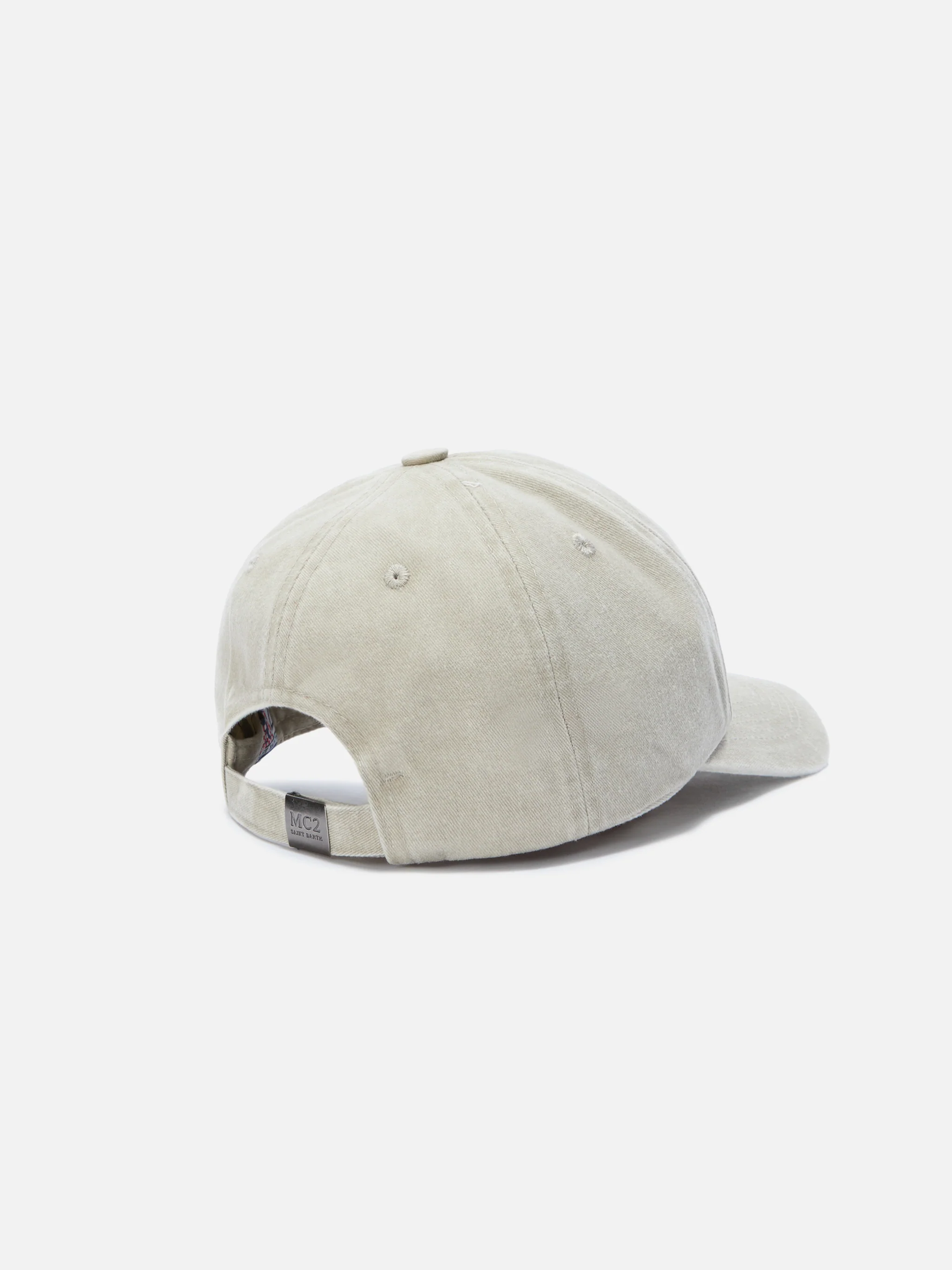 Davis beige cotton baseball cap with embroidered logo - Image 3