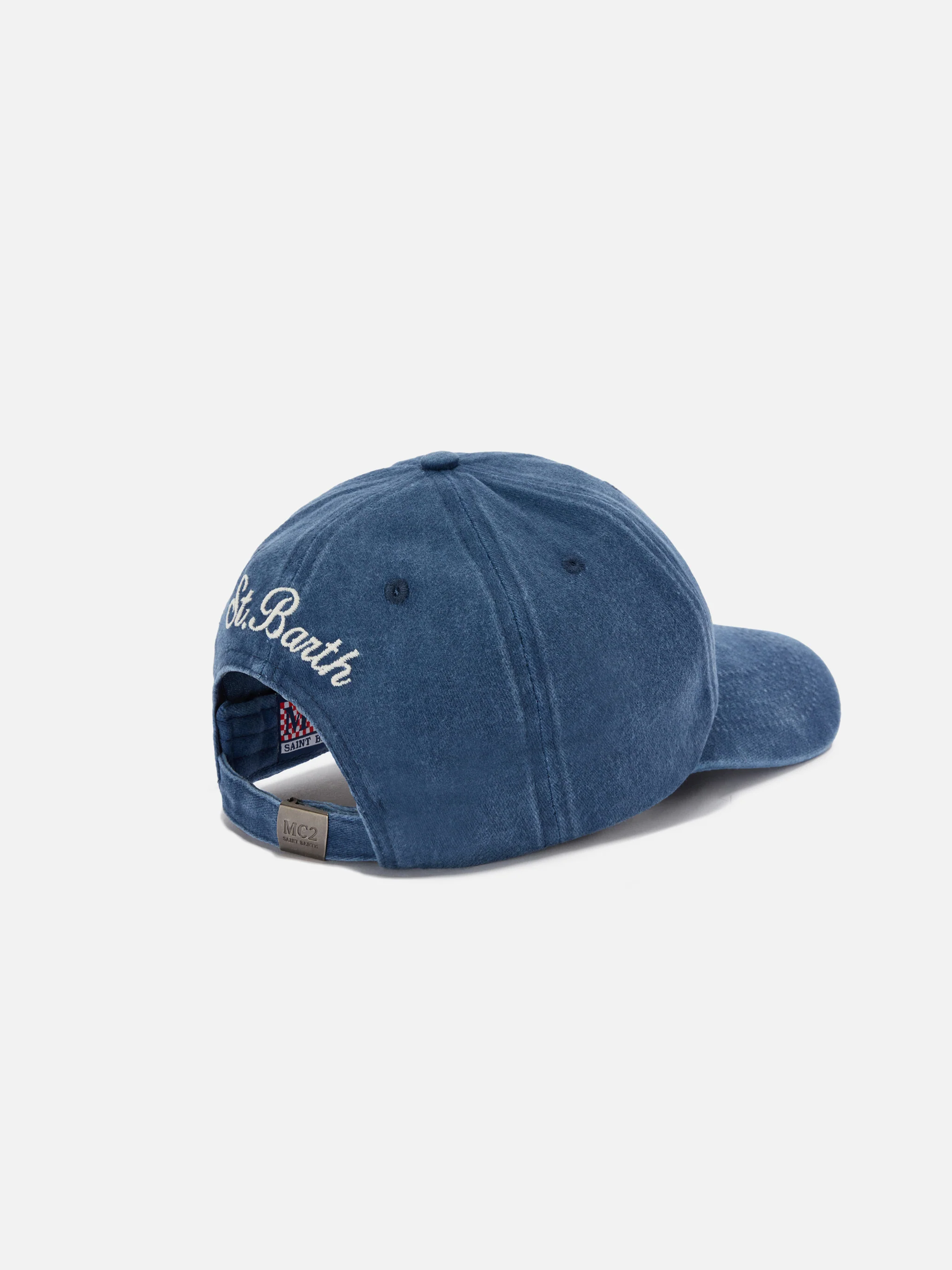Davis cotton baseball cap in blue with Time is money embroidery - Image 3