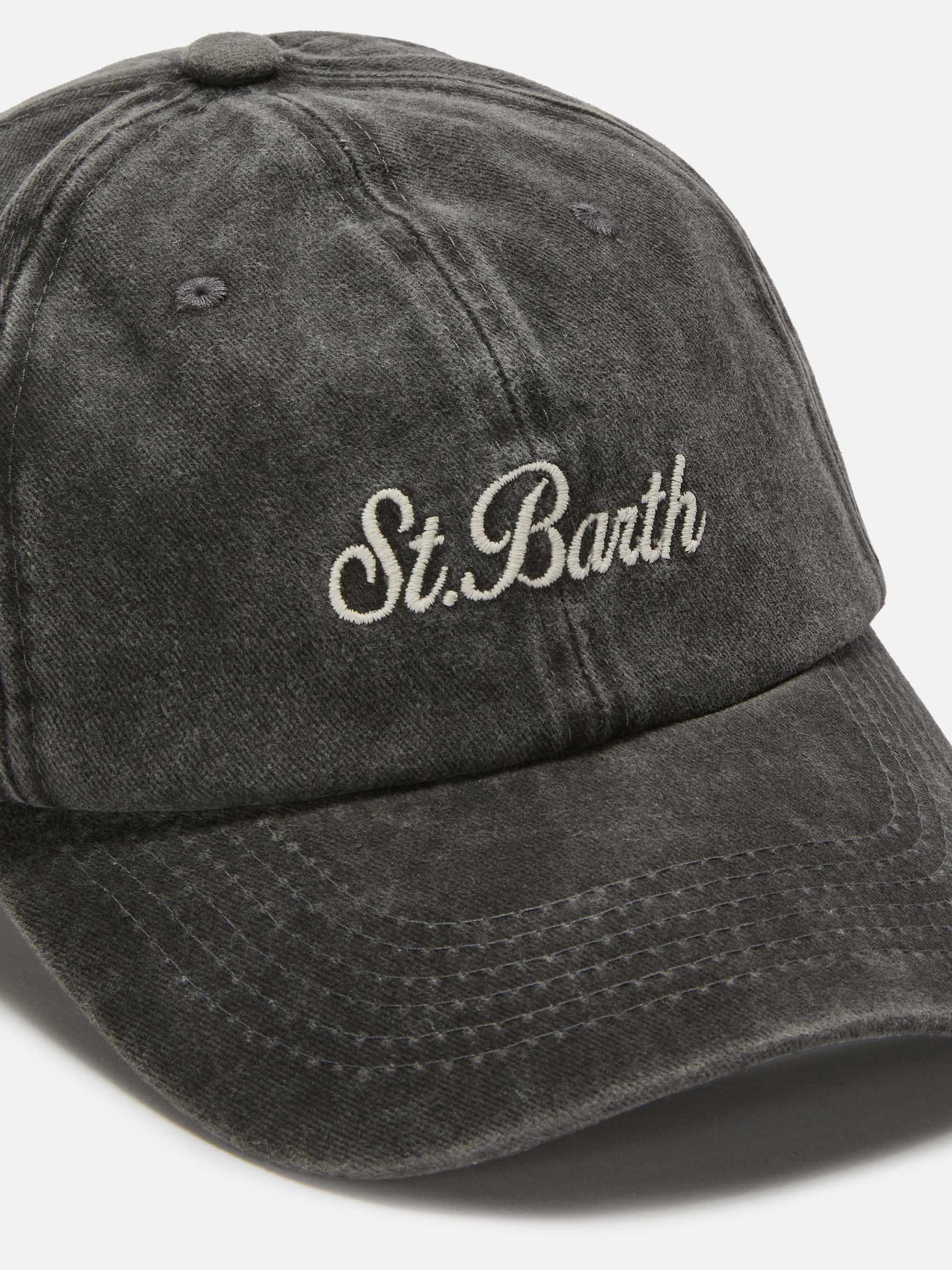 Davis dark grey cotton baseball cap with embroidered logo - Image 2