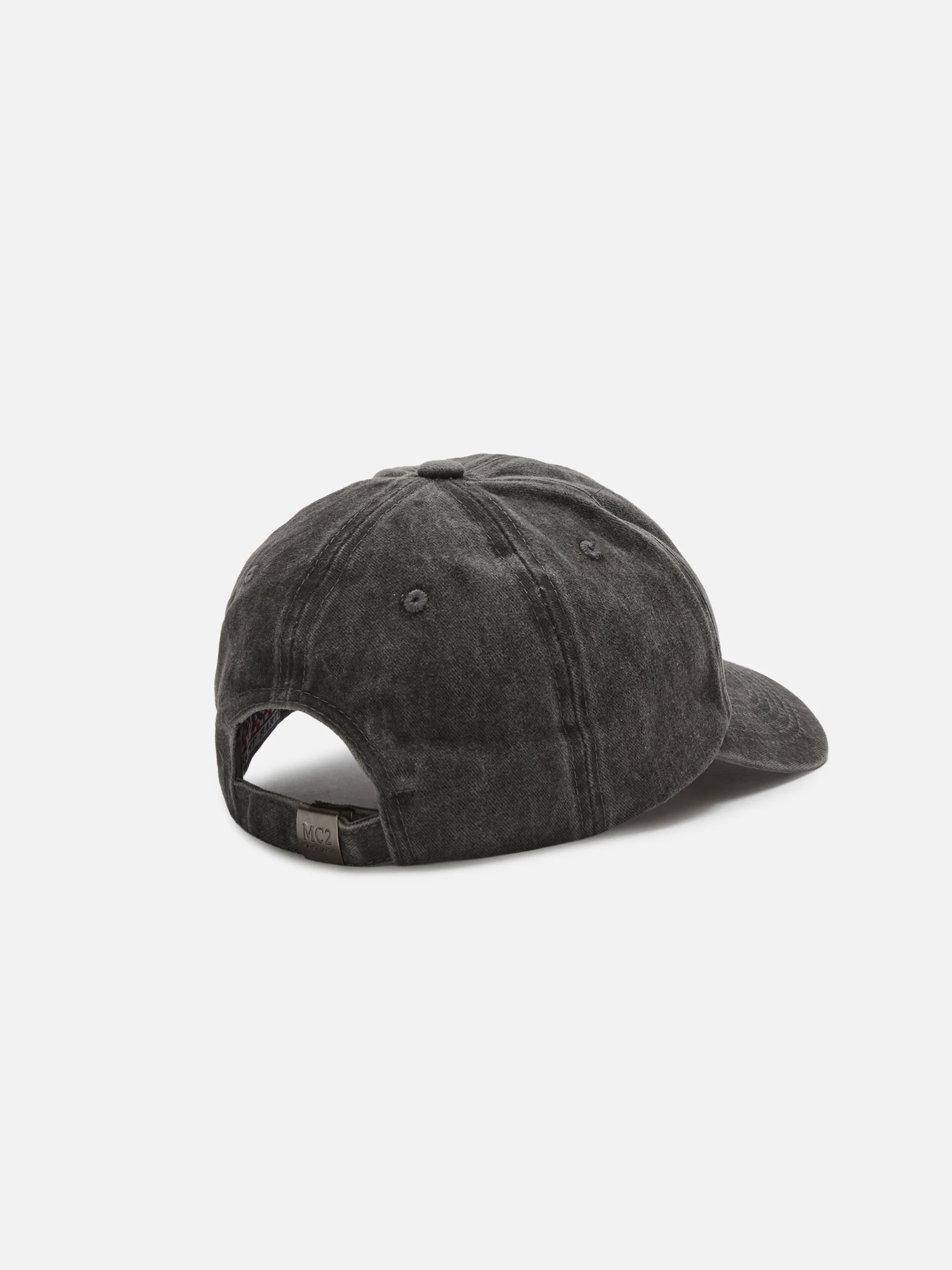 Davis dark grey cotton baseball cap with embroidered logo - Image 3