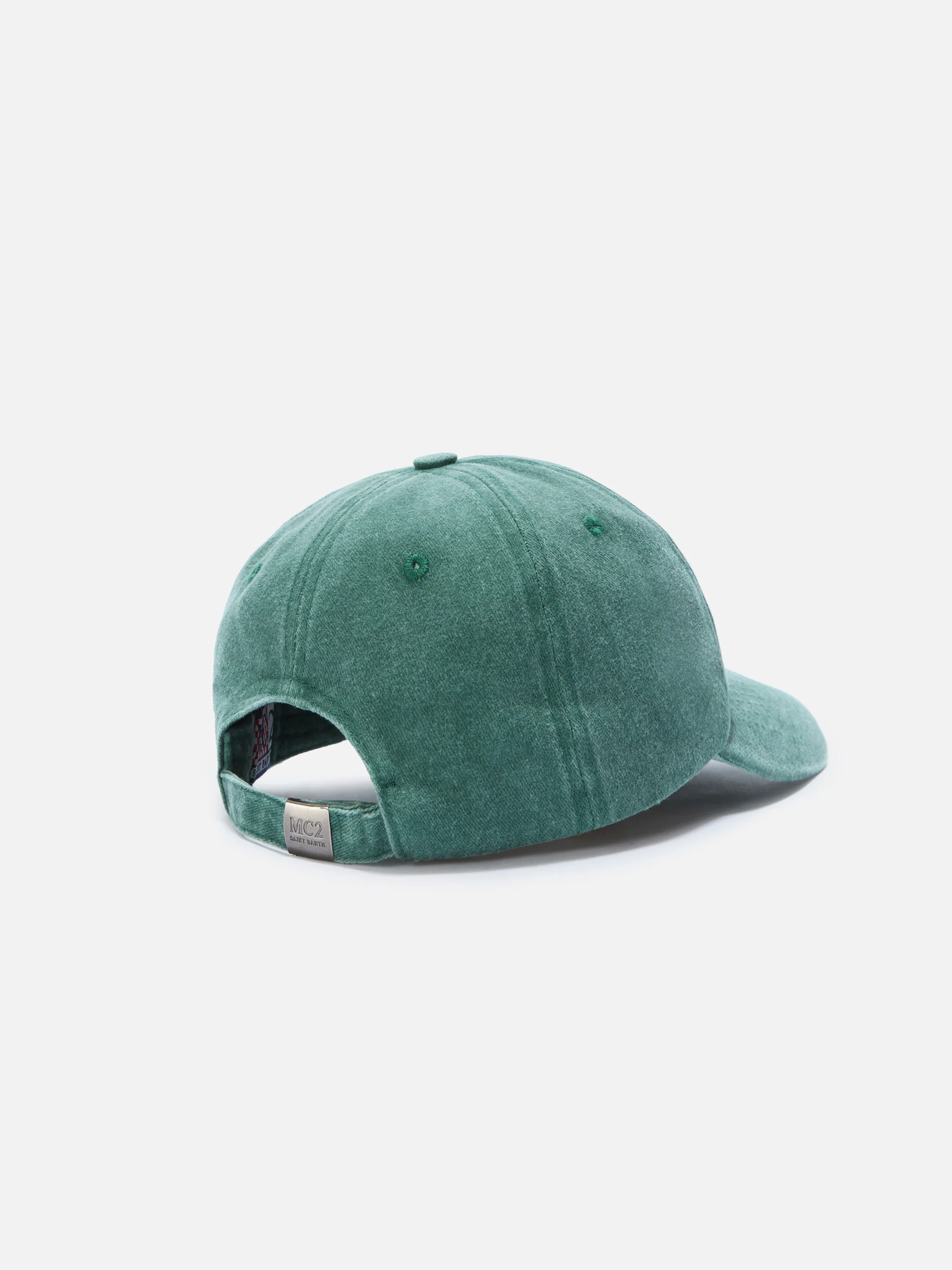 Davis green cotton baseball cap with embroidered logo - Image 3