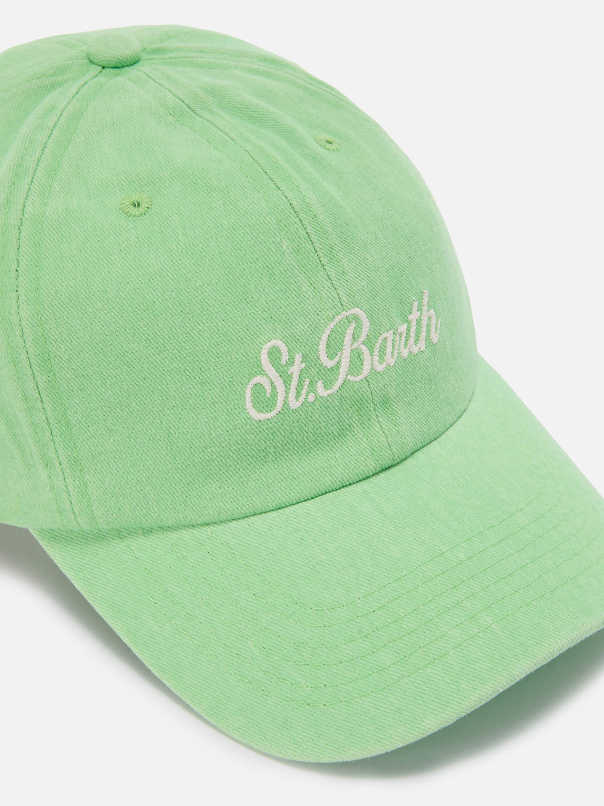 Davis light green cotton baseball cap with embroidered logo - Image 2