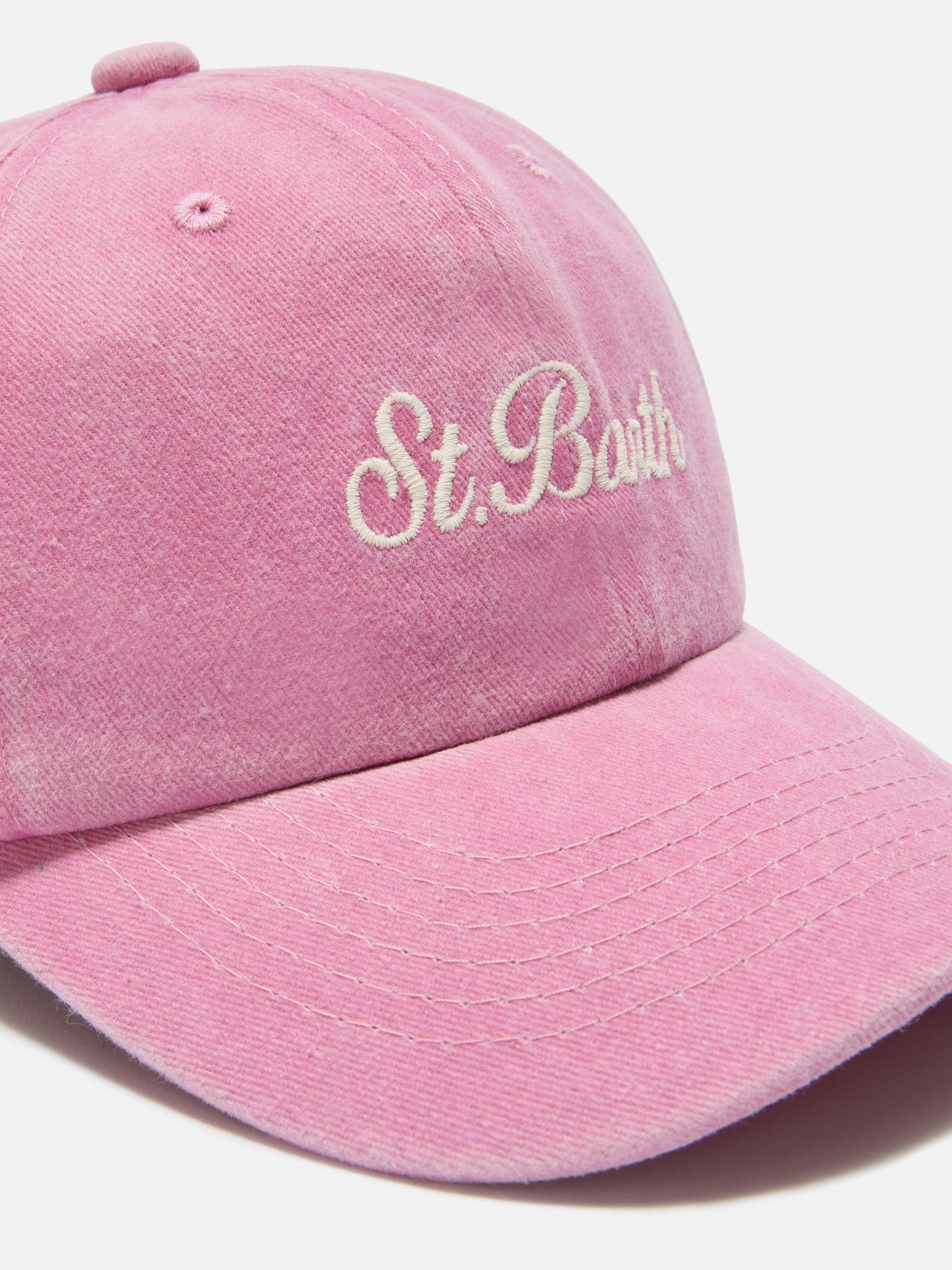 Davis light pink cotton baseball cap with embroidered logo - Image 2