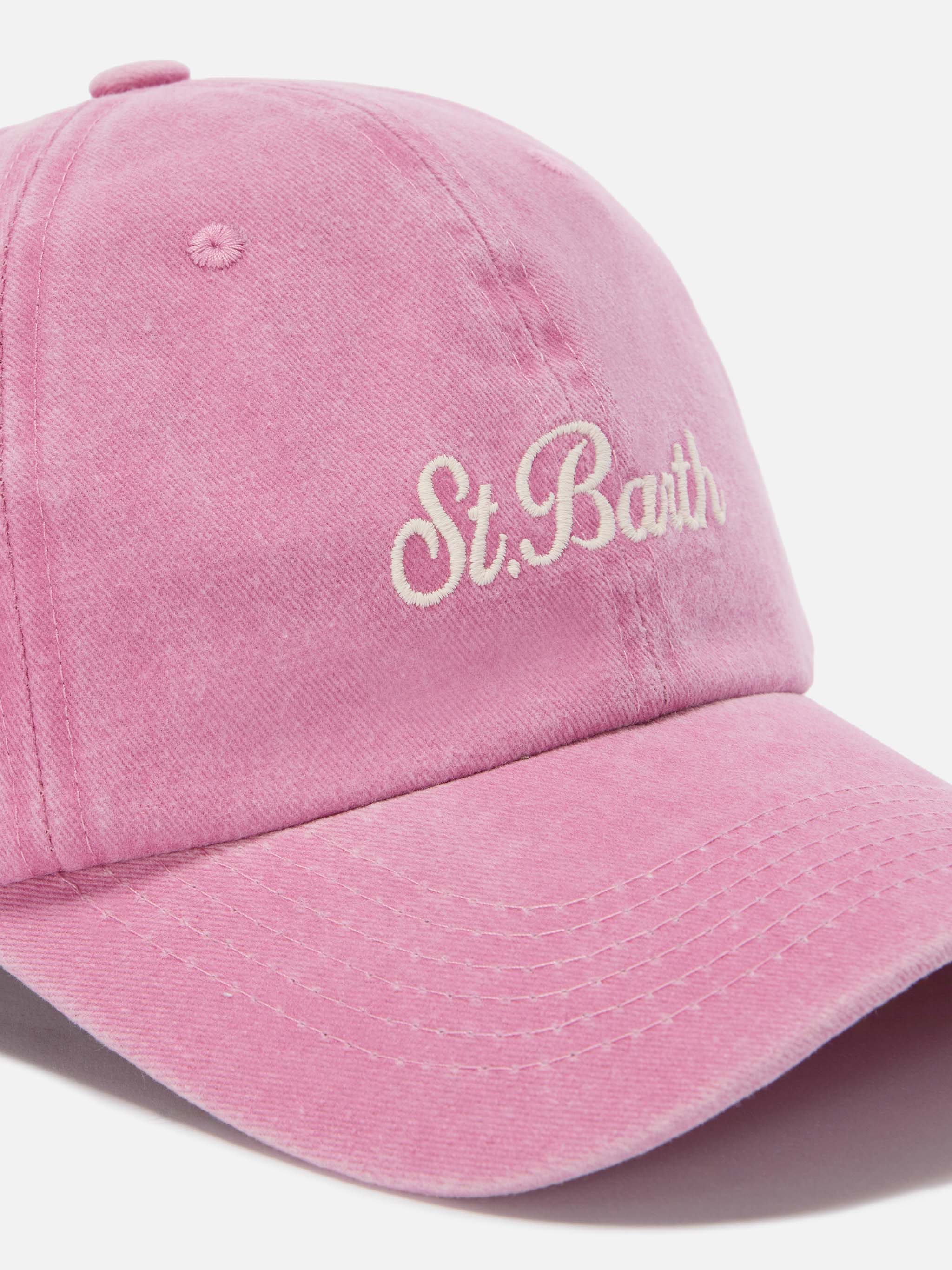 Davis light pink cotton baseball cap with embroidered logo - Image 2