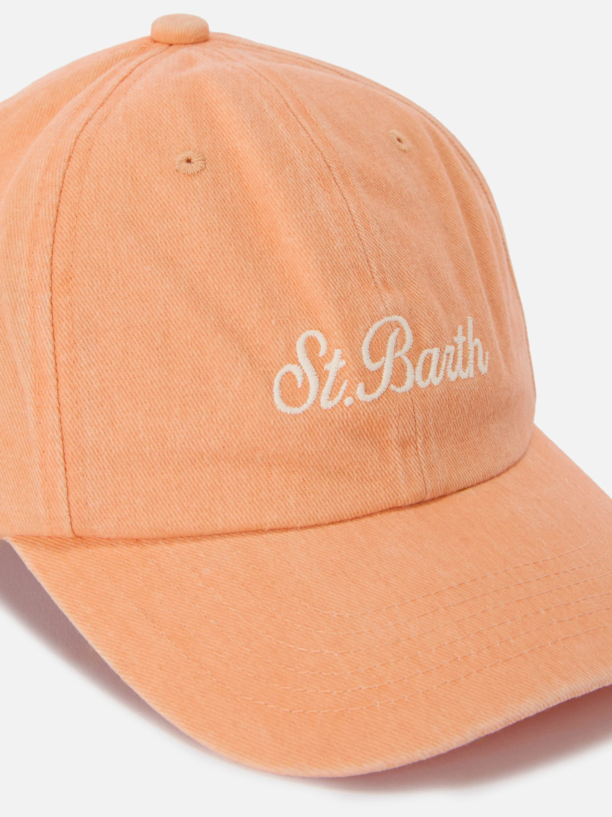 Davis orange cotton baseball cap with embroidered logo - Image 2