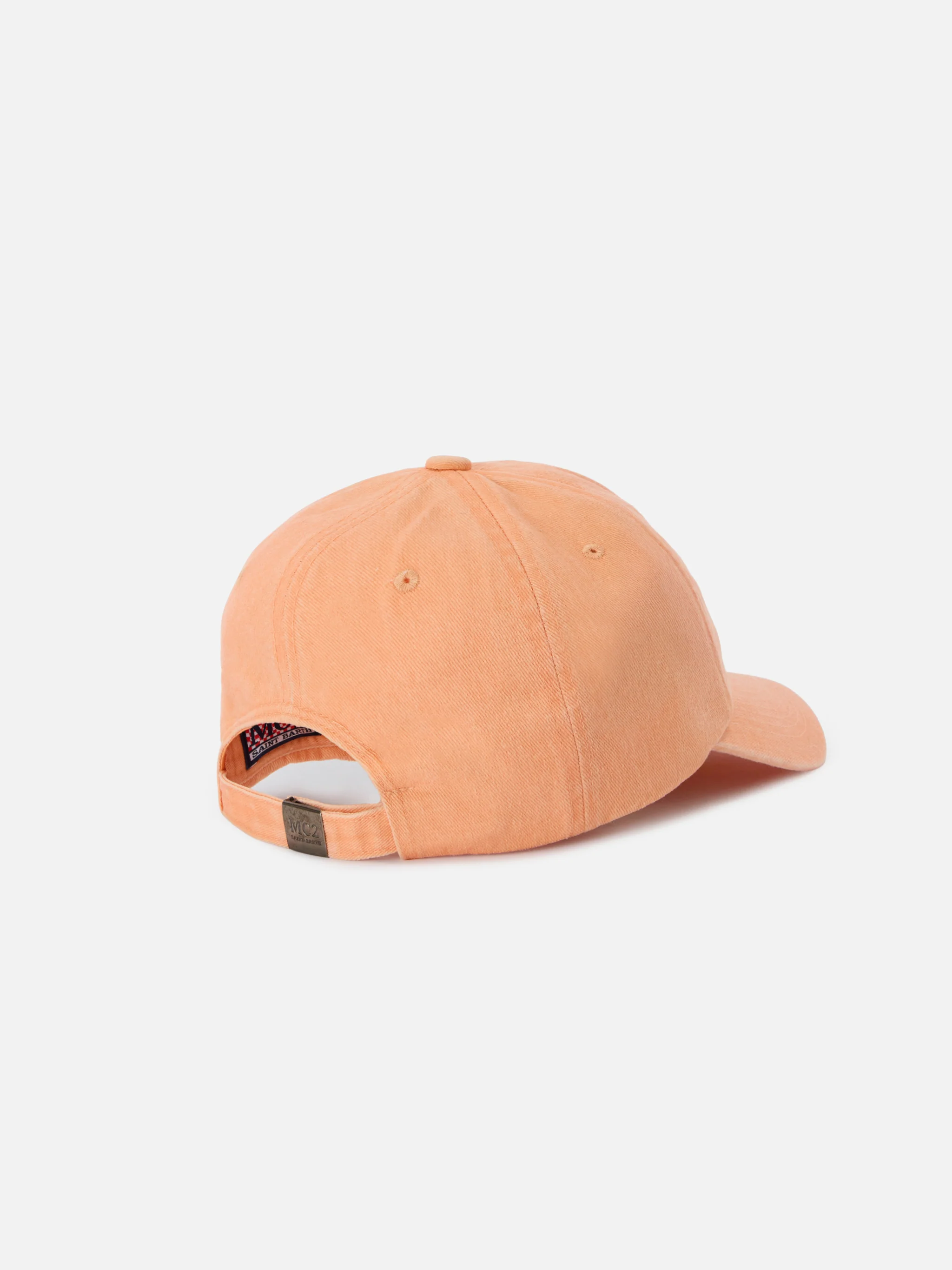 Davis orange cotton baseball cap with embroidered logo - Image 3