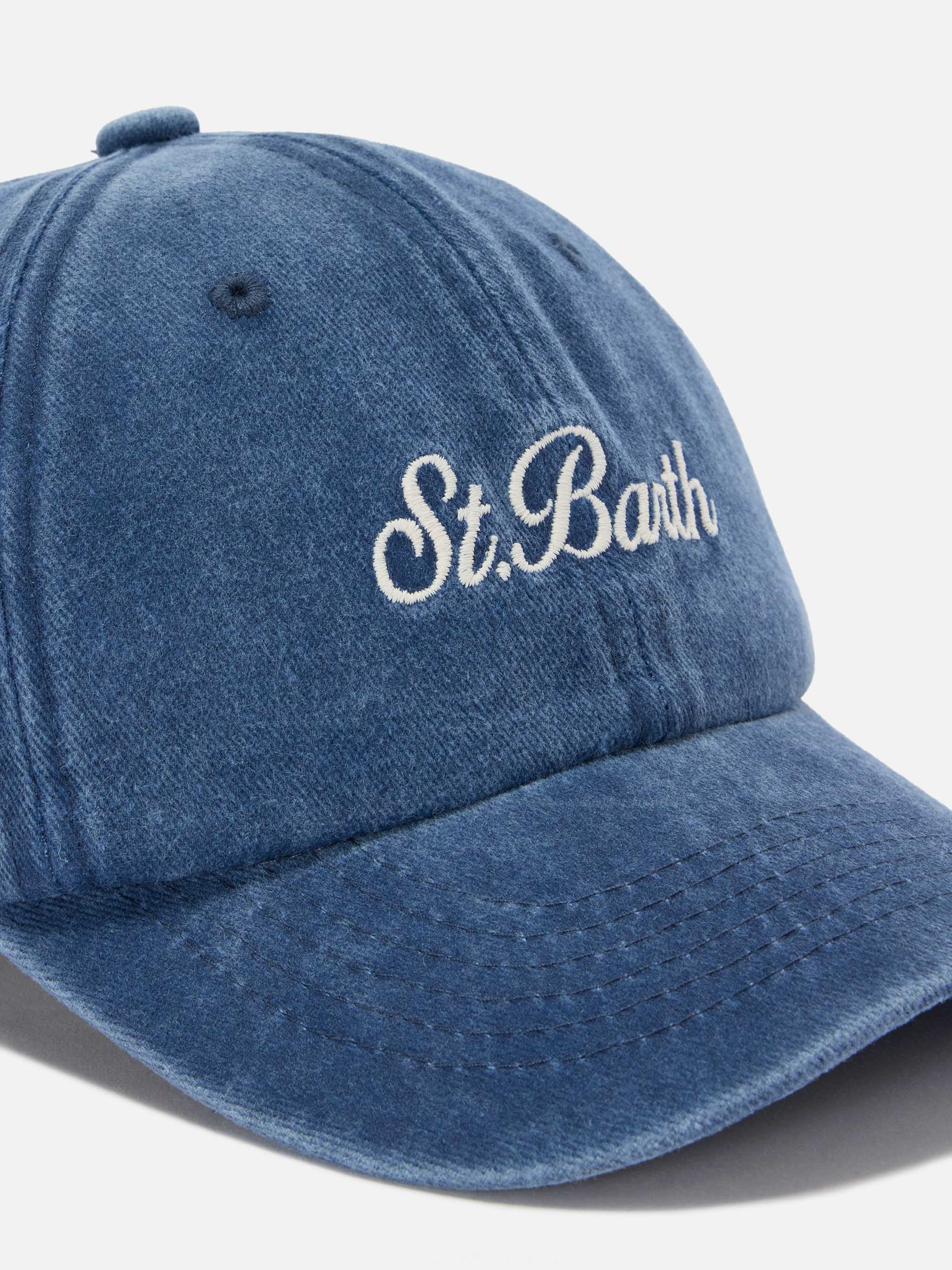 Davis soft blue cotton baseball cap with embroidered logo - Image 2
