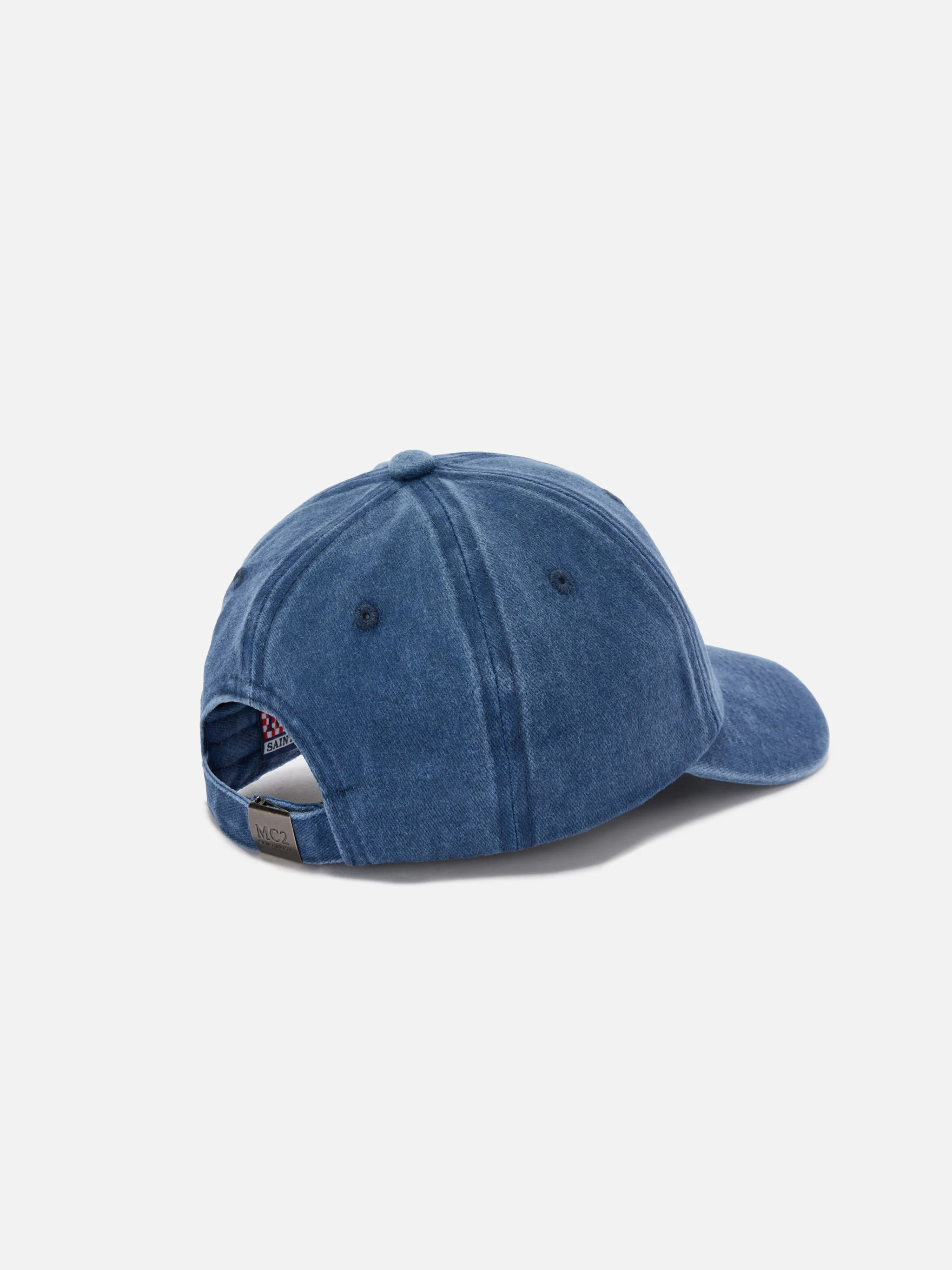 Davis soft blue cotton baseball cap with embroidered logo - Image 3
