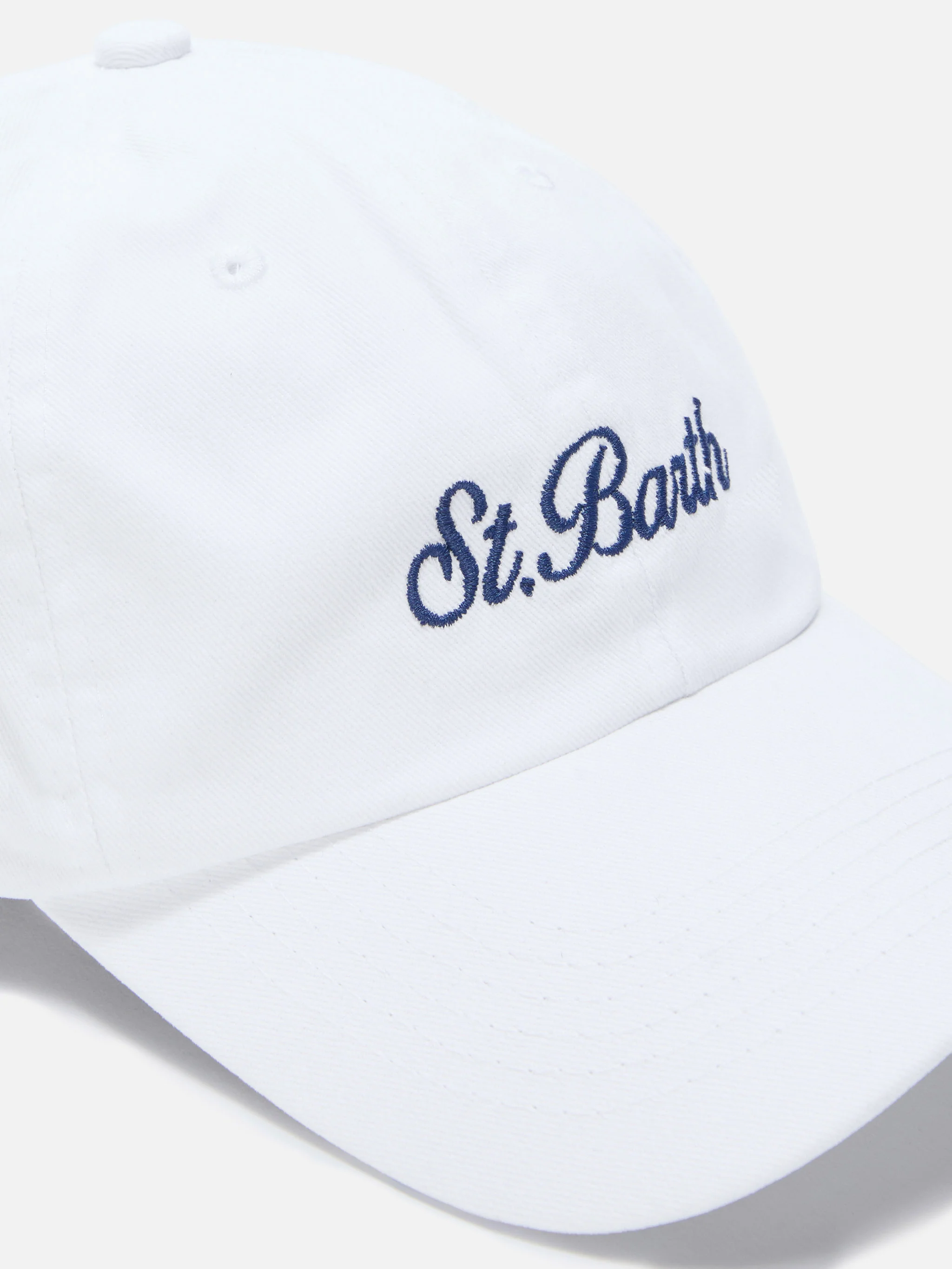Davis white cotton baseball cap with embroidered logo - Image 2