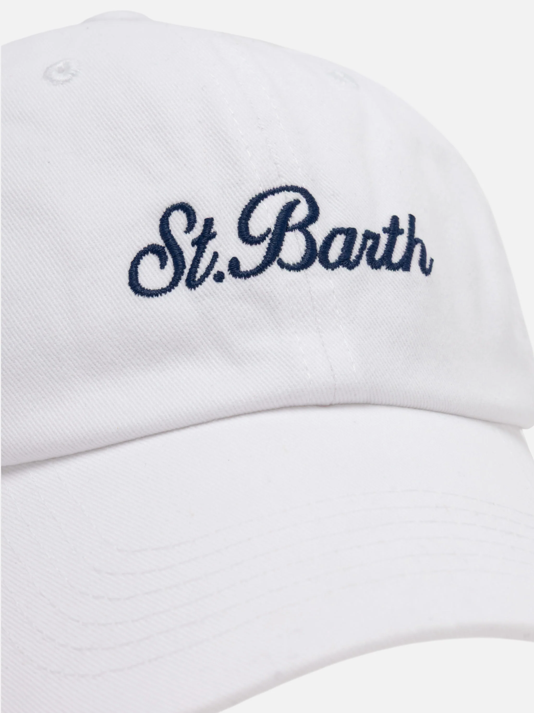 Davis white denim Ball Cap with St. Barth embroidery - Image 2