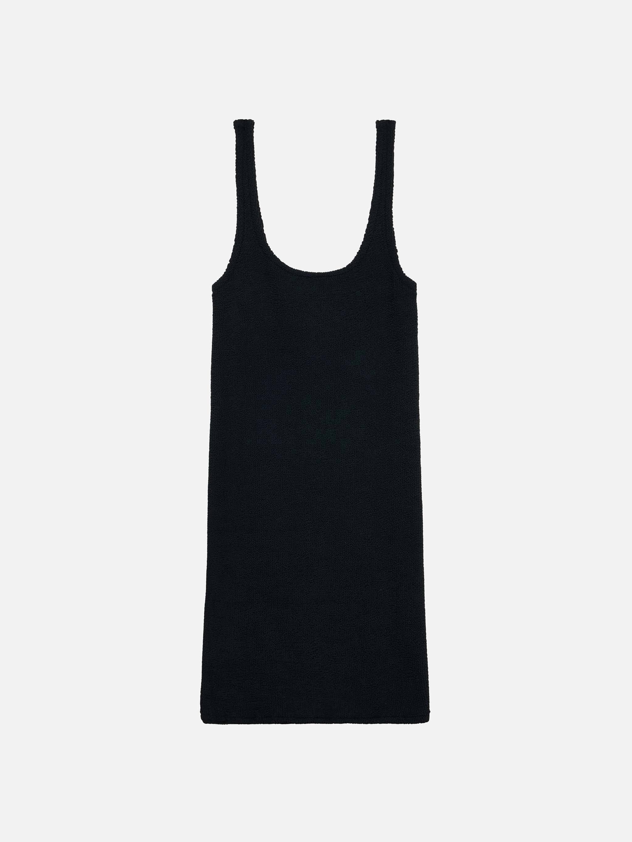 Deana Black Crinkle Tank Dress - Image 4