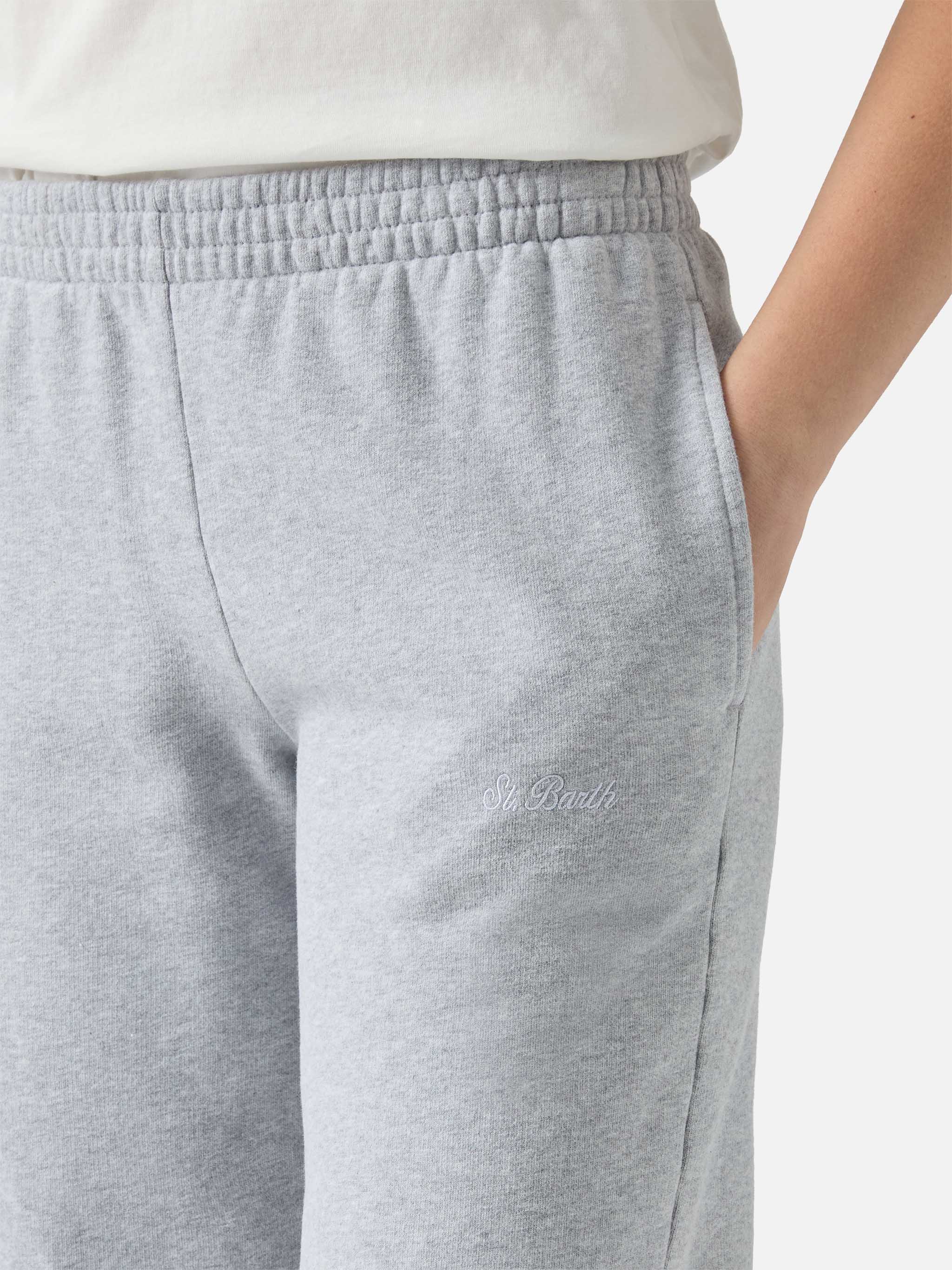 Deena straight-hem joggers in grey melange - Image 2