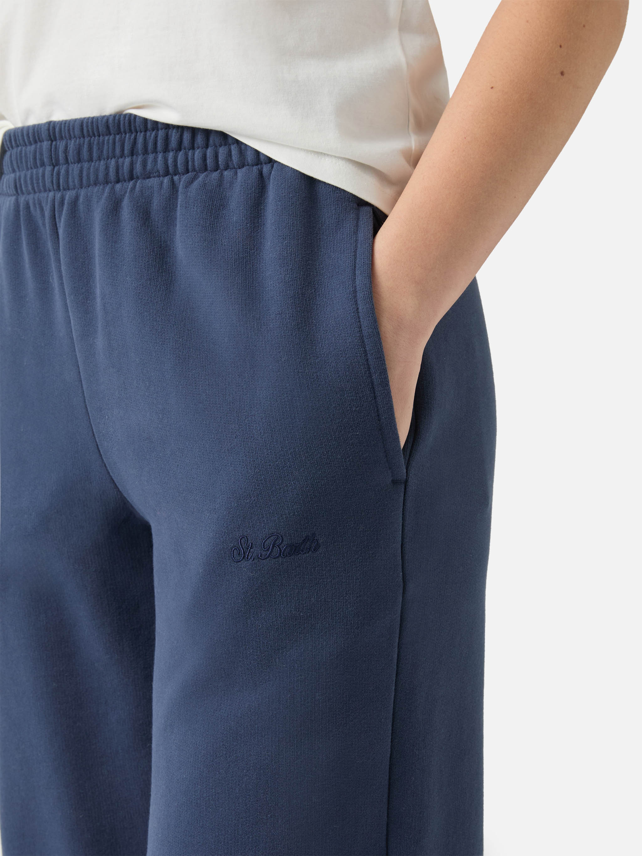 Deena straight-hem joggers in navy blue - Image 2