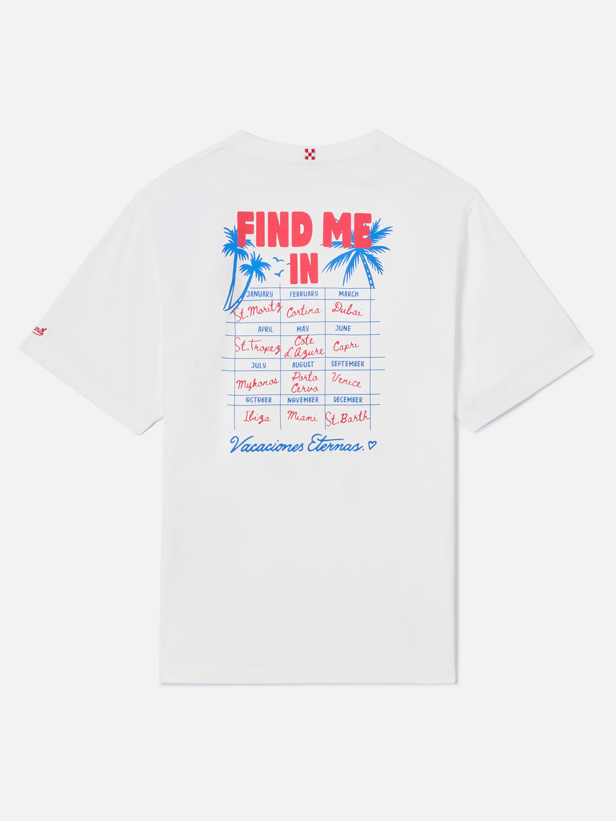 Delmar t-shirt with Find Me On Vacation print and maxi graphic on the back