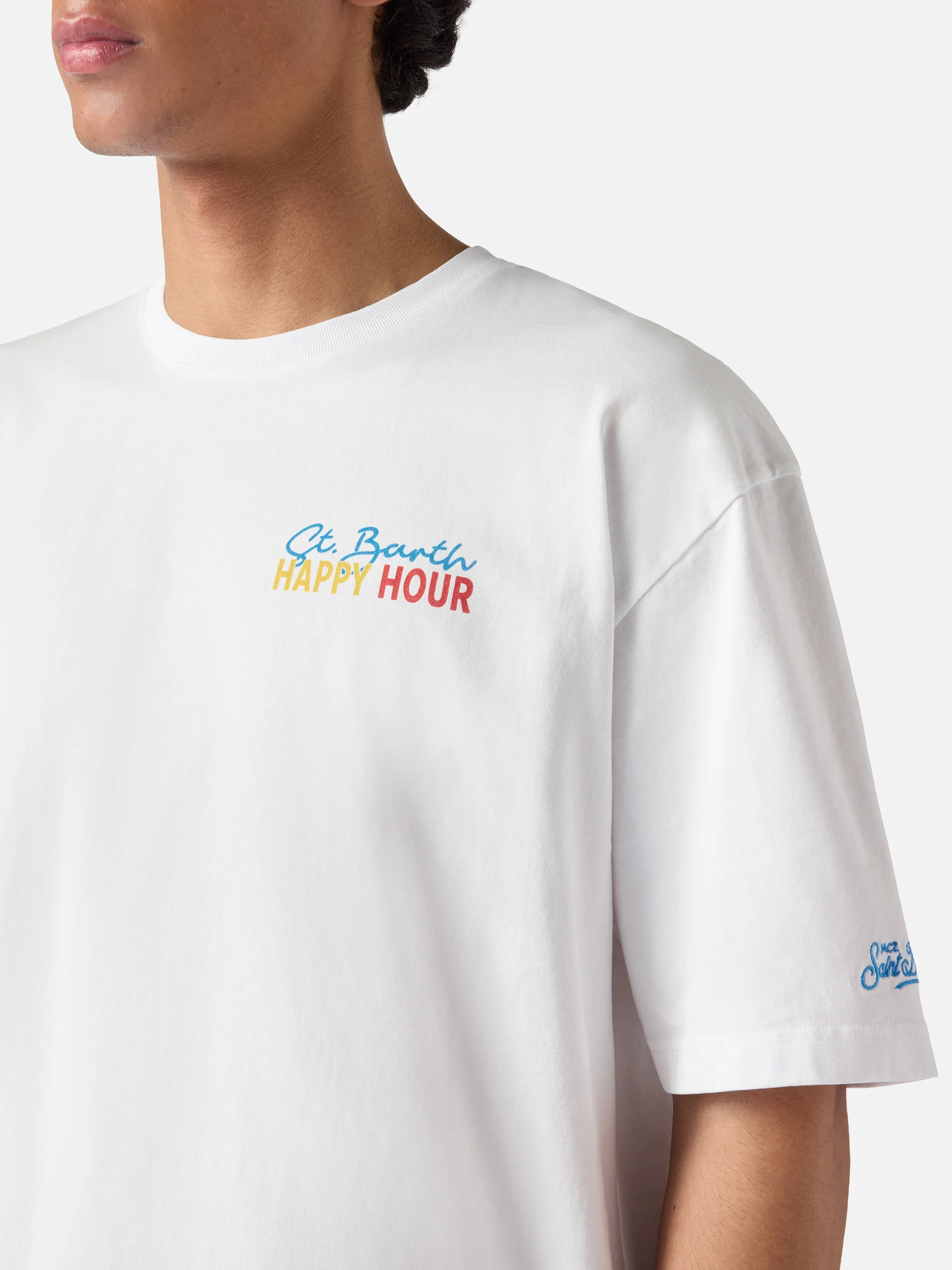 Delmar t-shirt with St. Barth Happy Hour print and maxi graphic on the back - Image 2