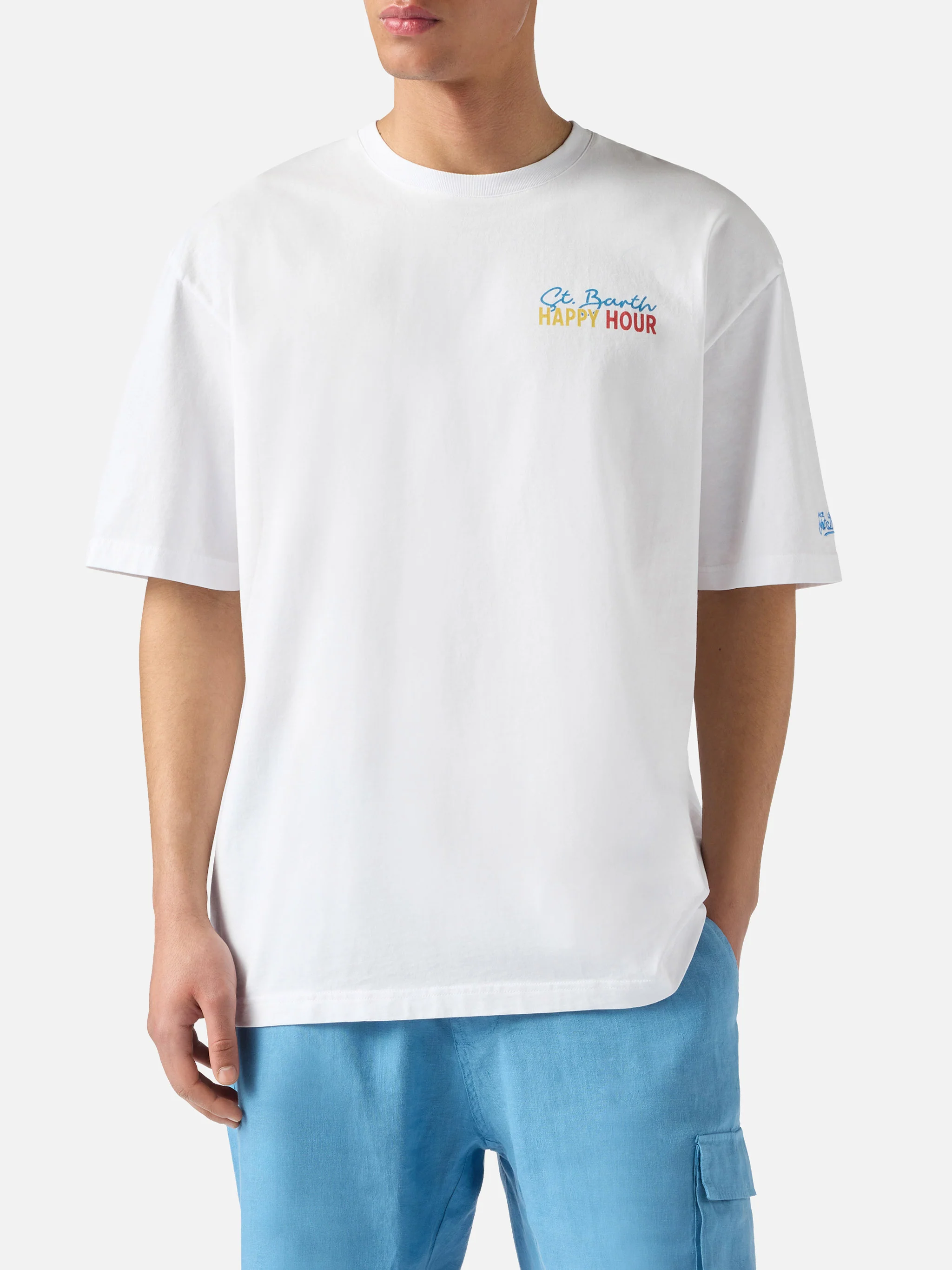 Delmar t-shirt with St. Barth Happy Hour print and maxi graphic on the back - Image 3