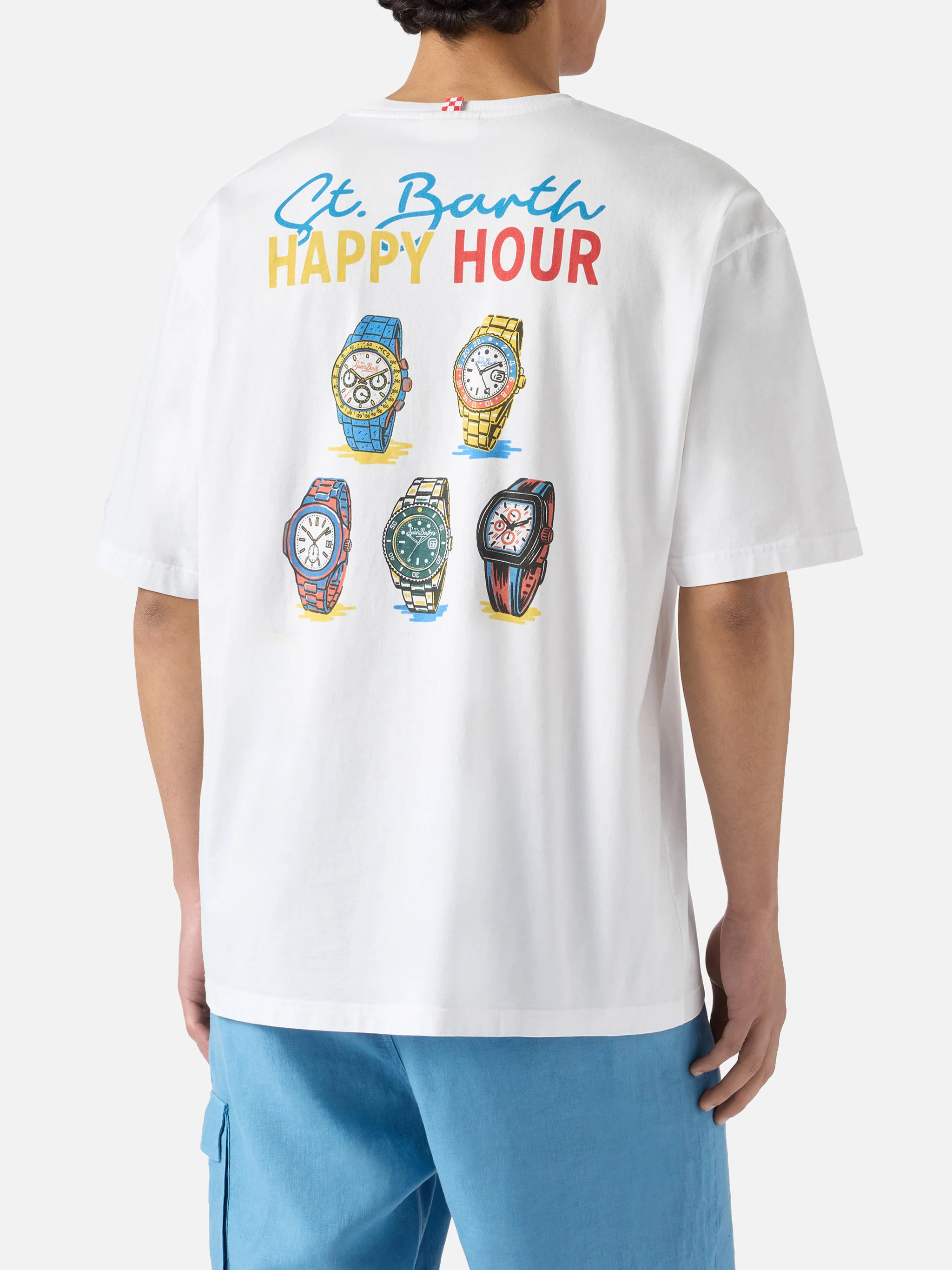 Delmar t-shirt with St. Barth Happy Hour print and maxi graphic on the back - Image 4