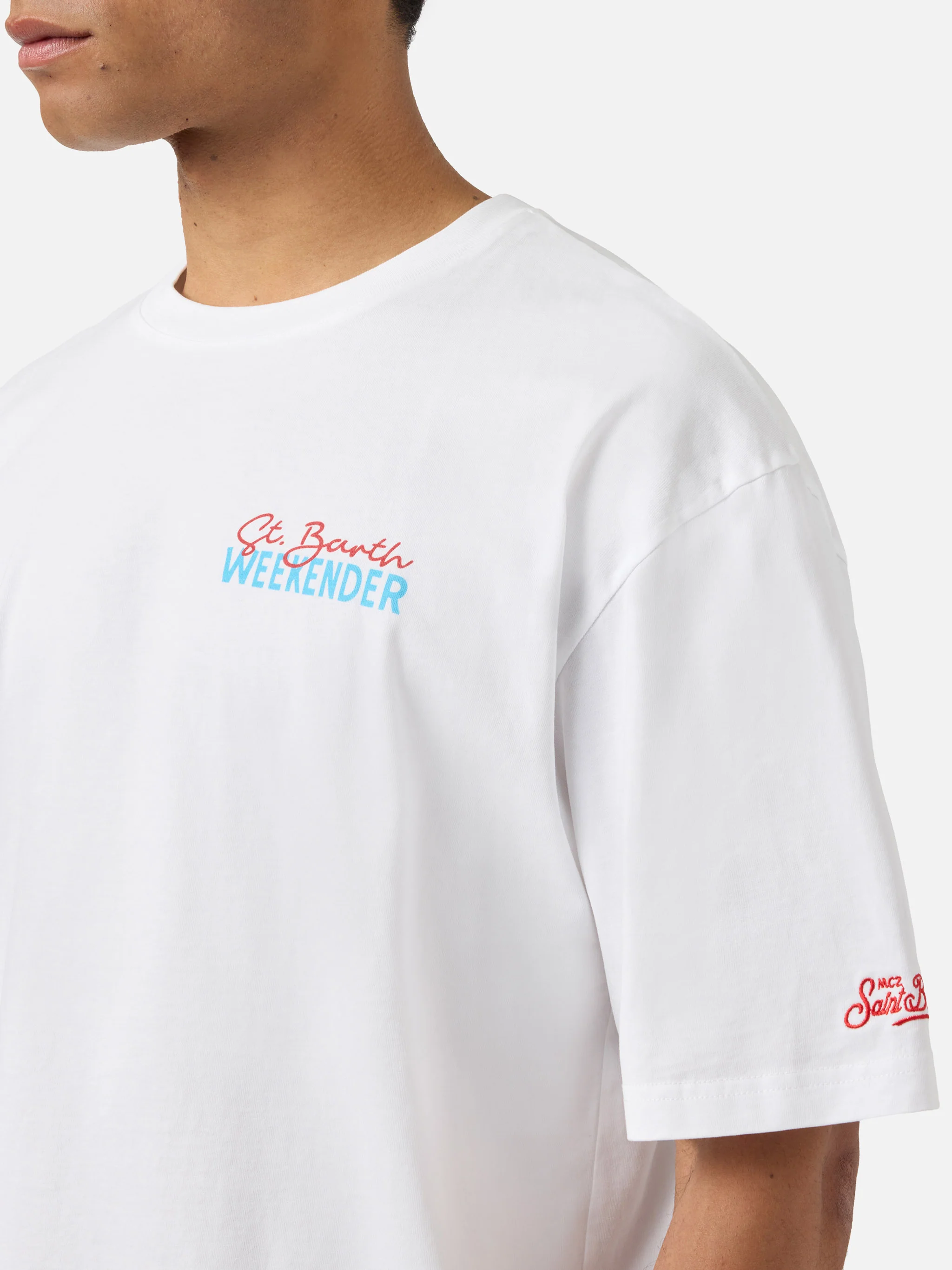 Delmar t-shirt with St. Barth Weekender print and maxi graphic on the back - Image 2