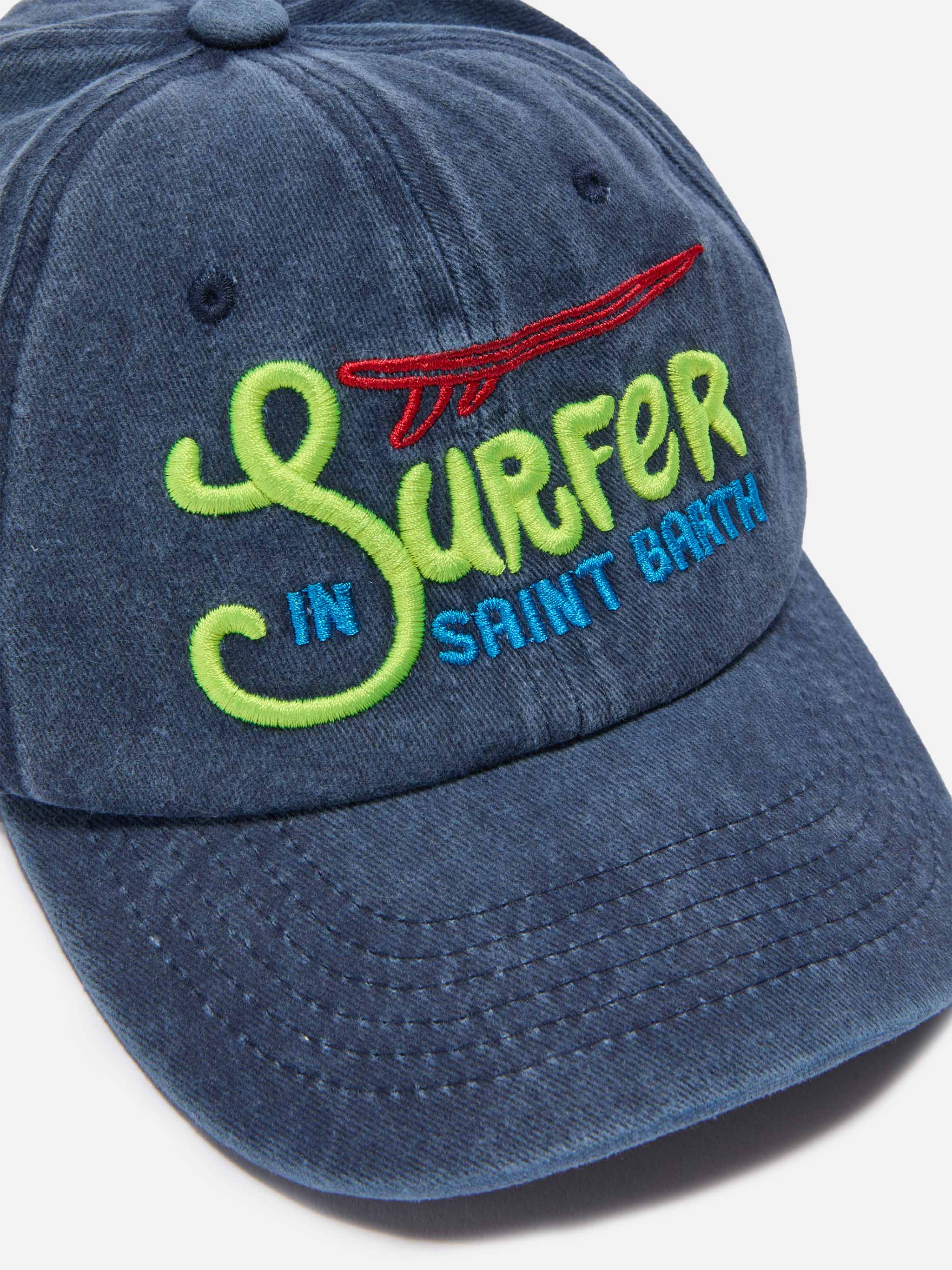 Denim ball cap Baseball Jr with Surfer in Saint Barth embroidery - Image 2