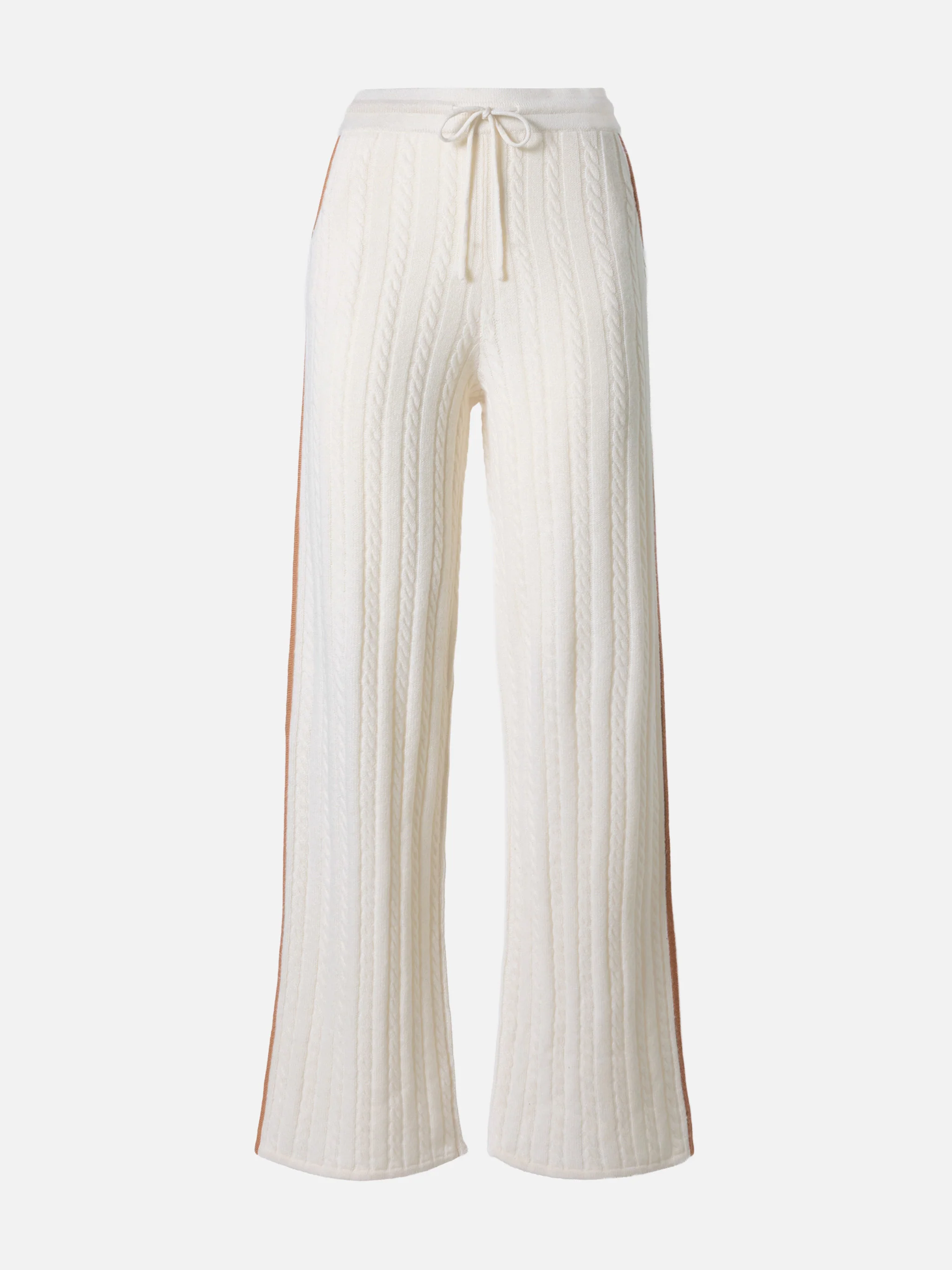 Dinard cable-knit trousers in white wool with St. Barth embroidery - Image 5