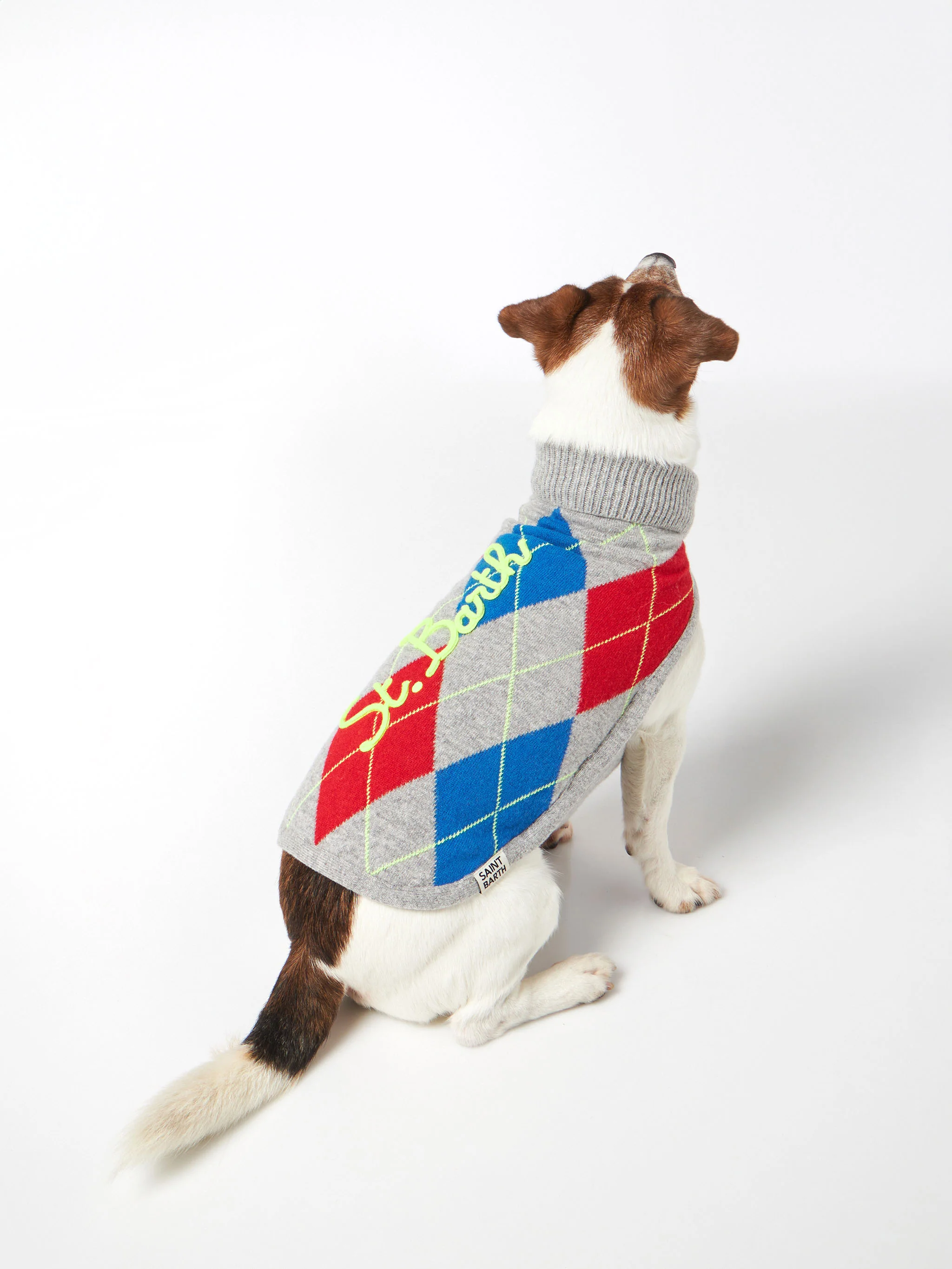 Dog sweater with argyle print - Image 2