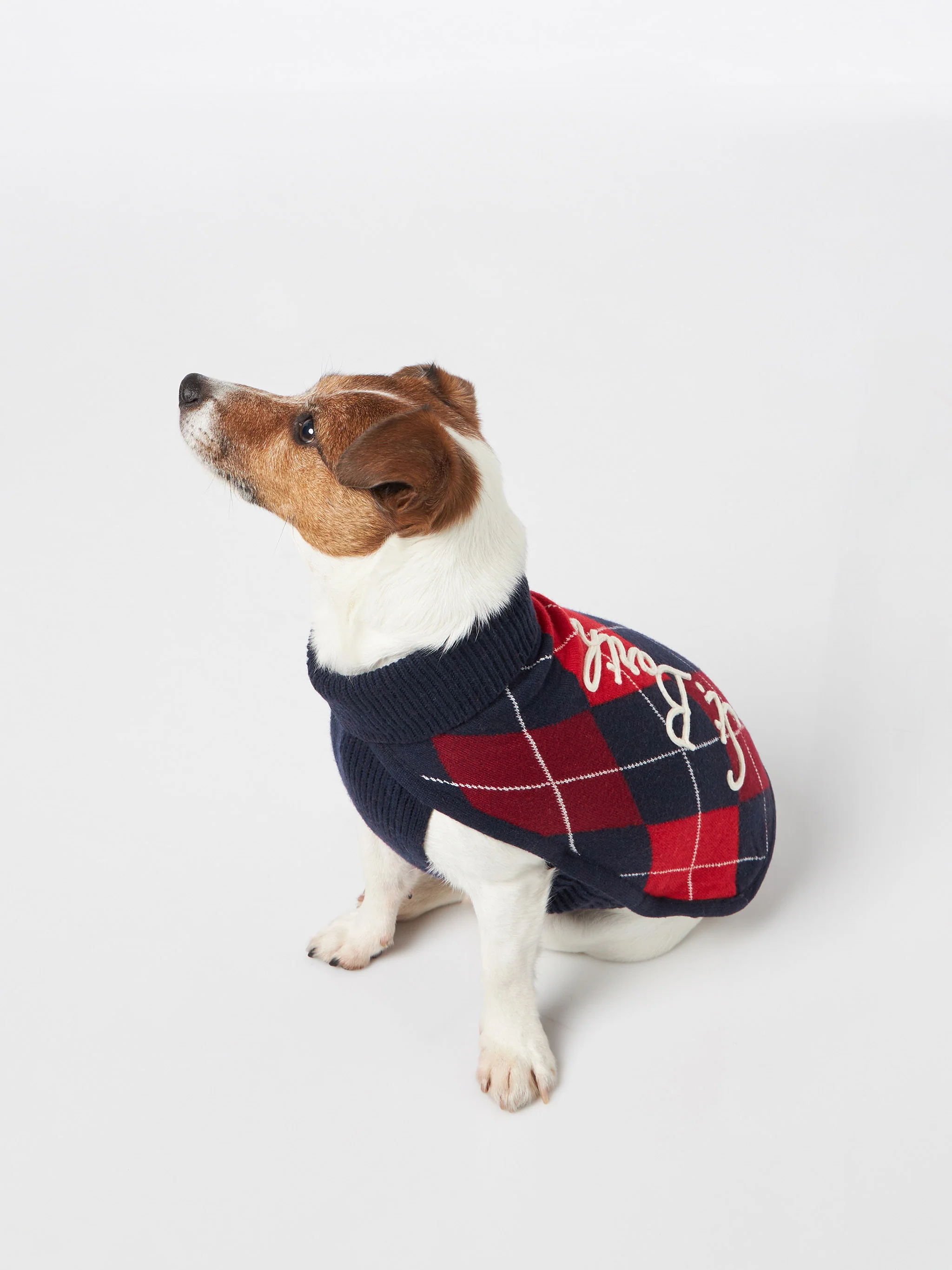 Dog sweater with argyle print - Image 2