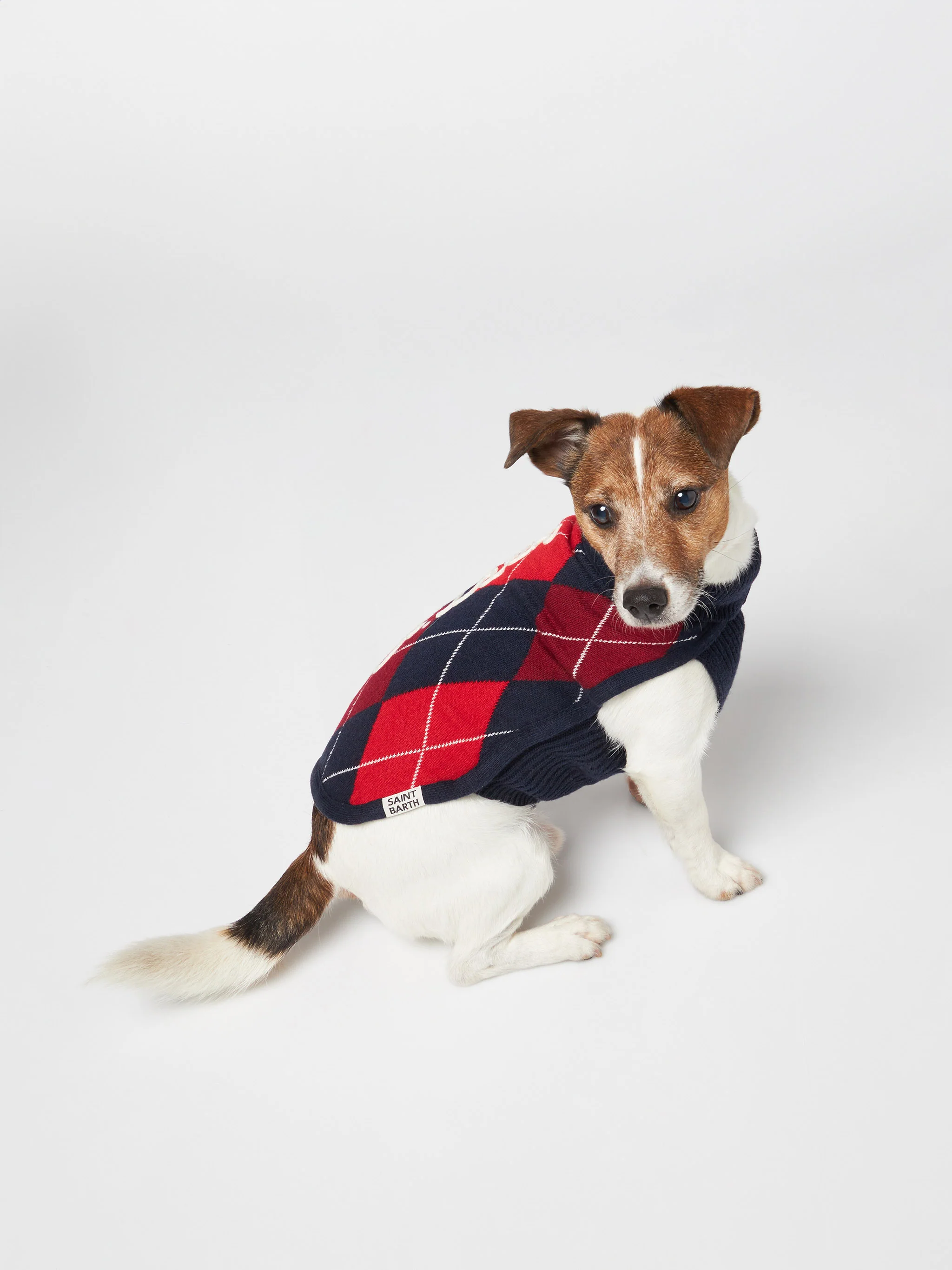 Dog sweater with argyle print - Image 3