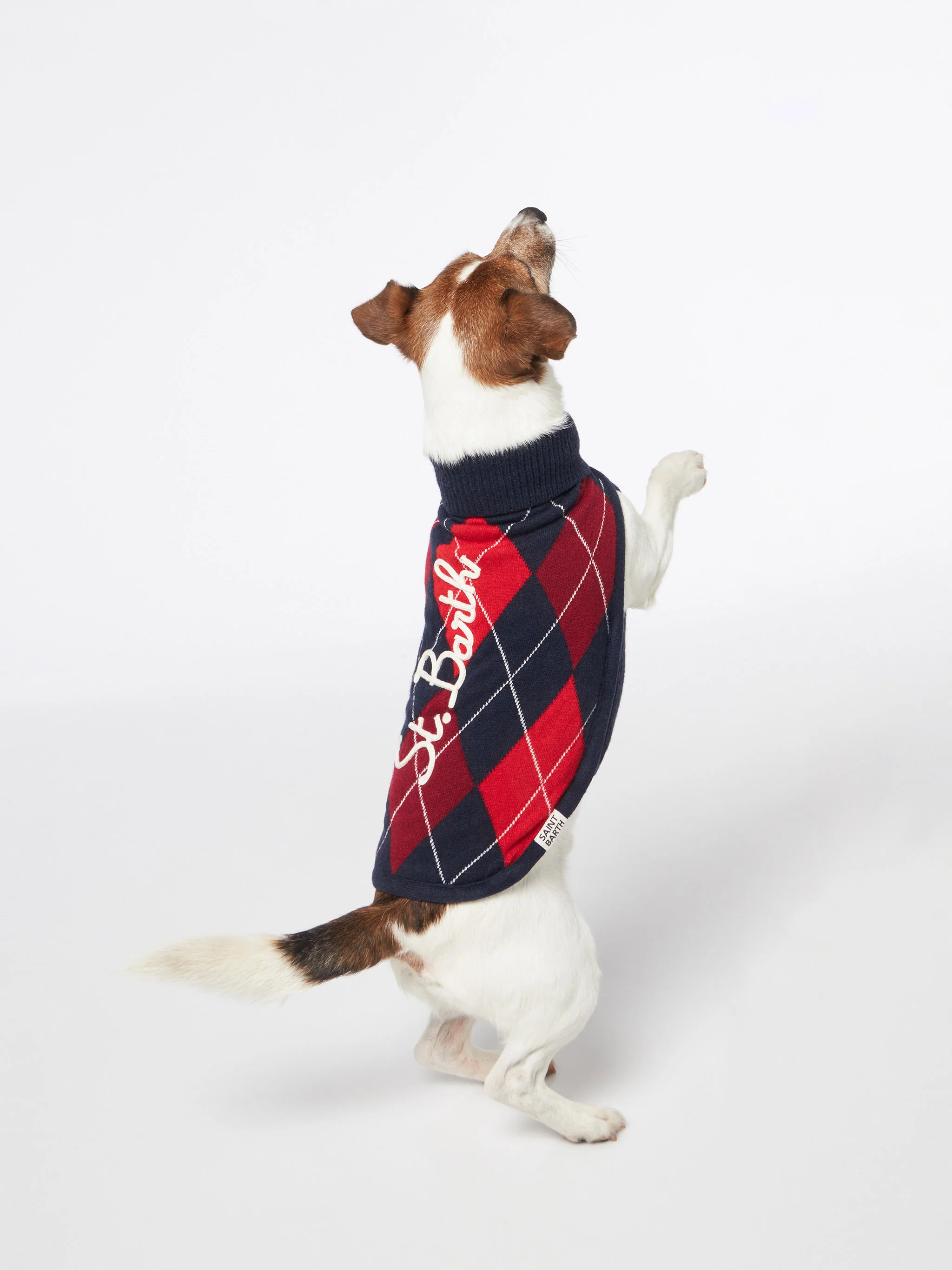Dog sweater with argyle print - Image 4