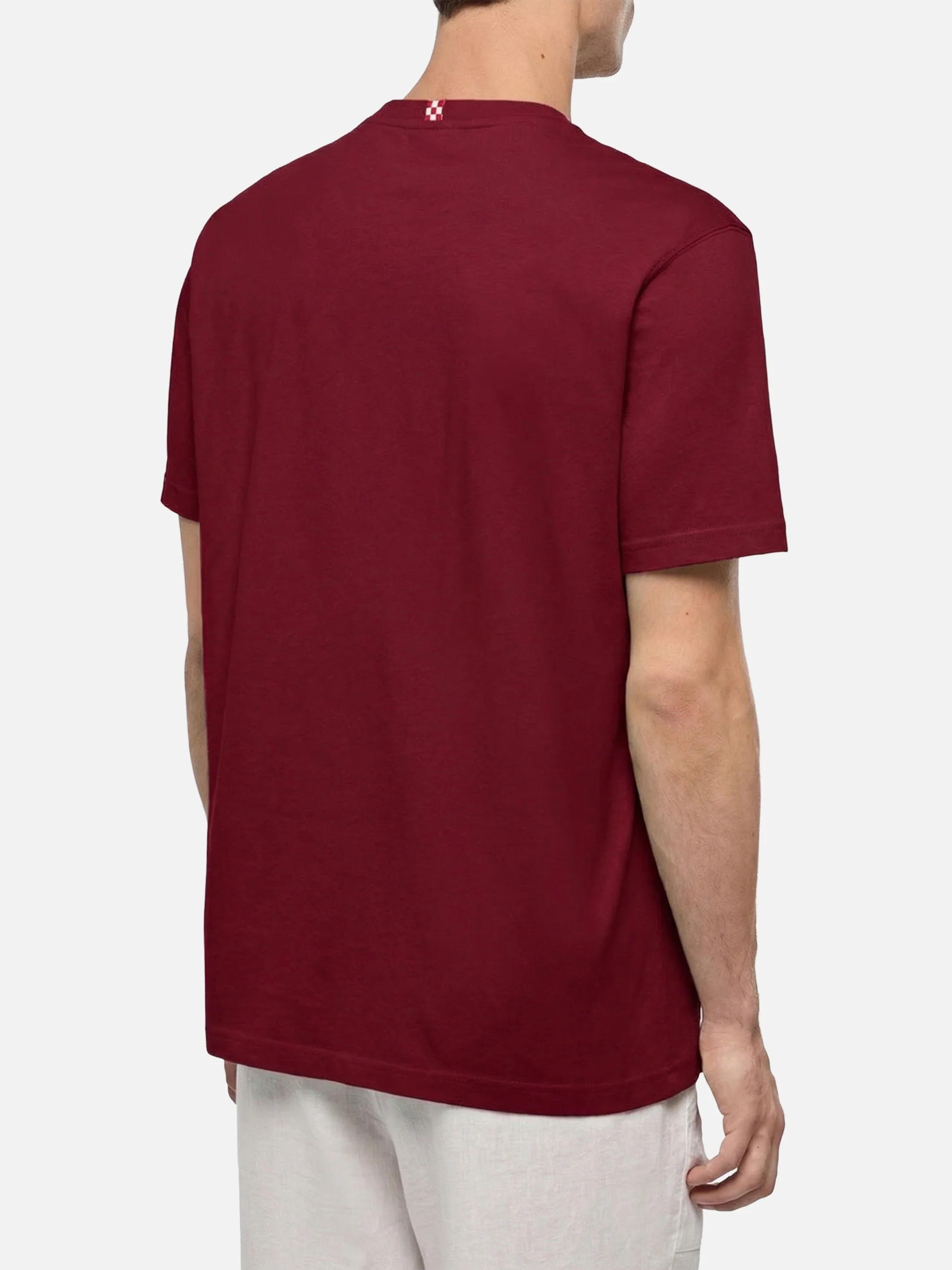 Dover bordeaux cotton jersey t-shirt with St. Barth embroidery - Image 3