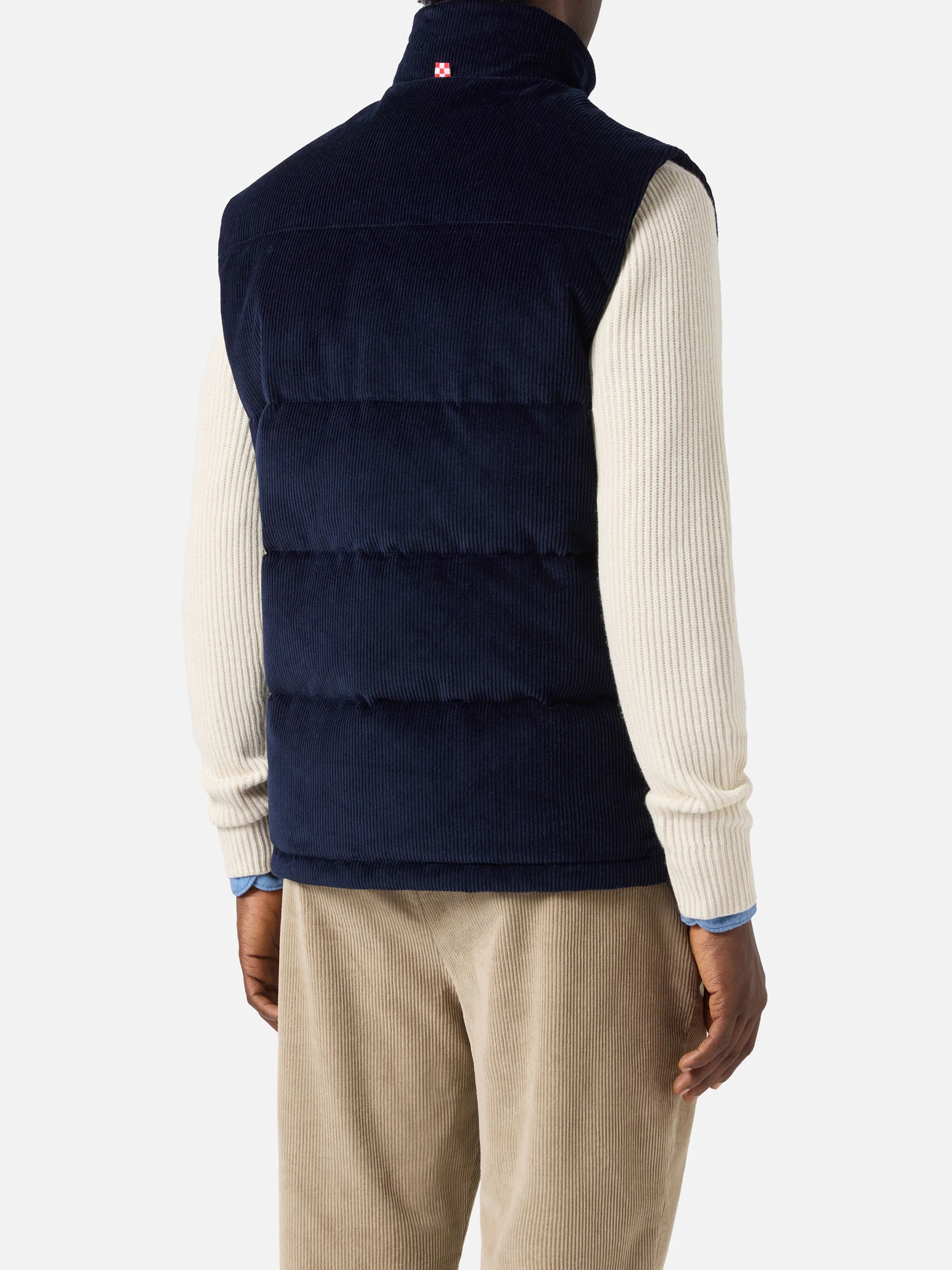 Down padded vest Thunder with in navy blue corduroy - Image 4