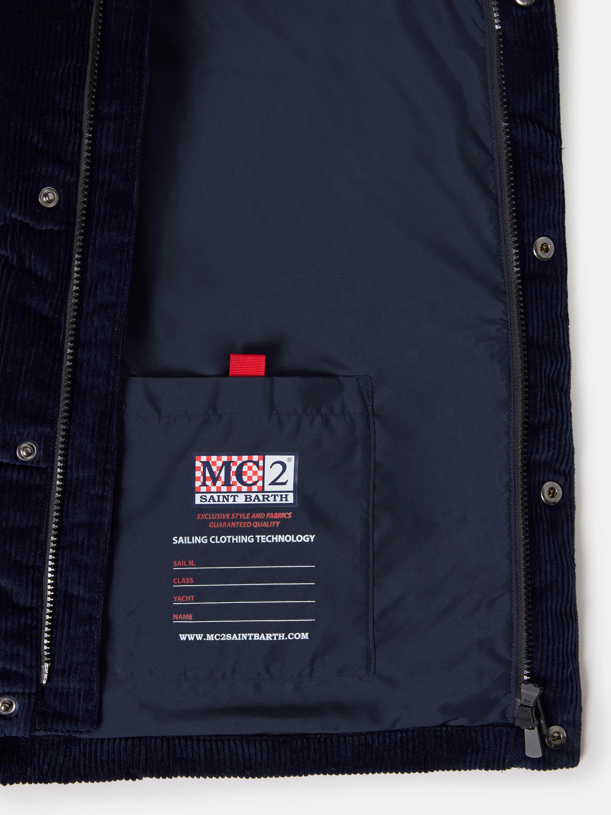 Down padded vest Thunder with in navy blue corduroy - Image 6