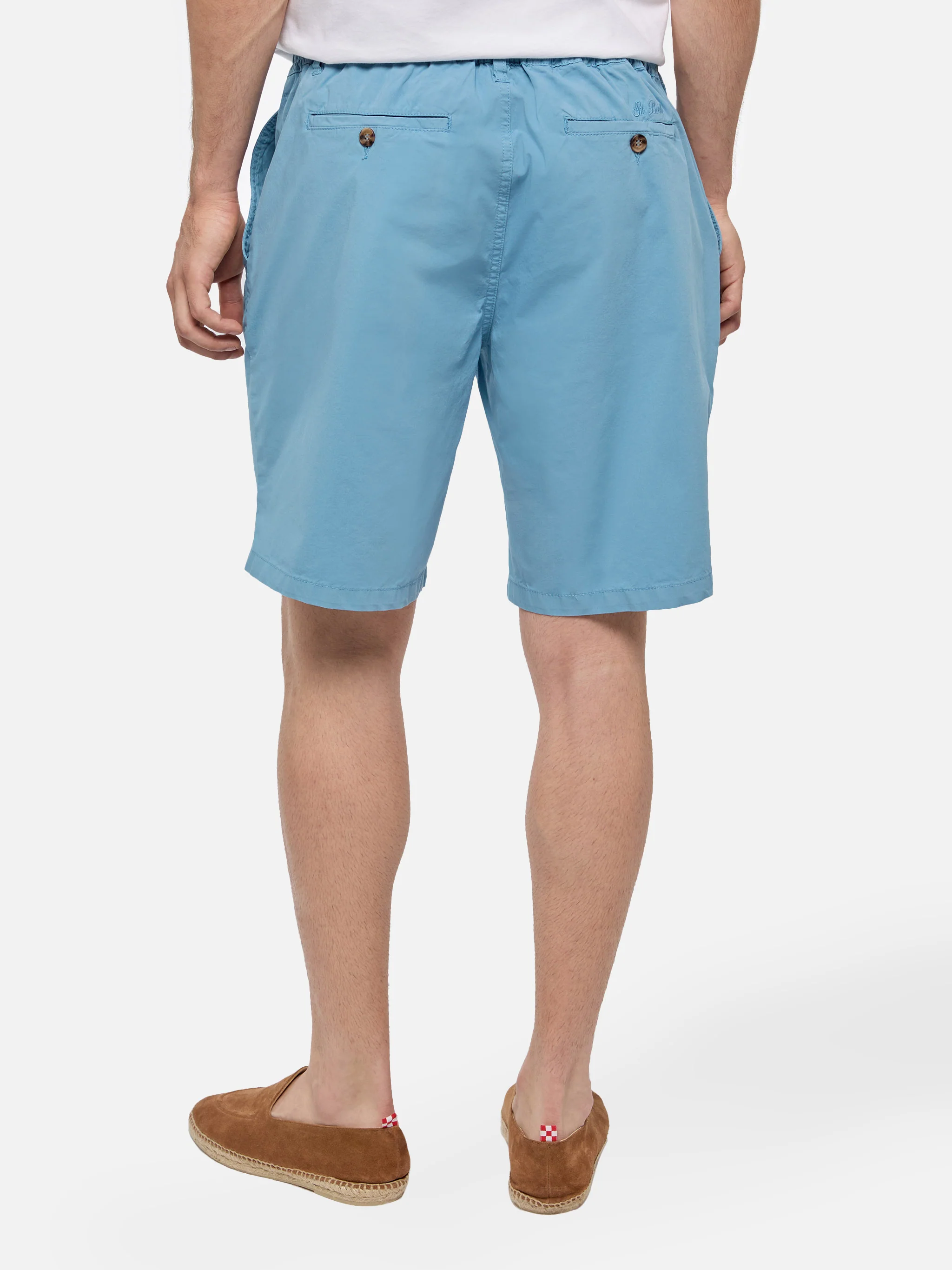 Dusty blue cotton bermuda shorts Ischia - Image 3