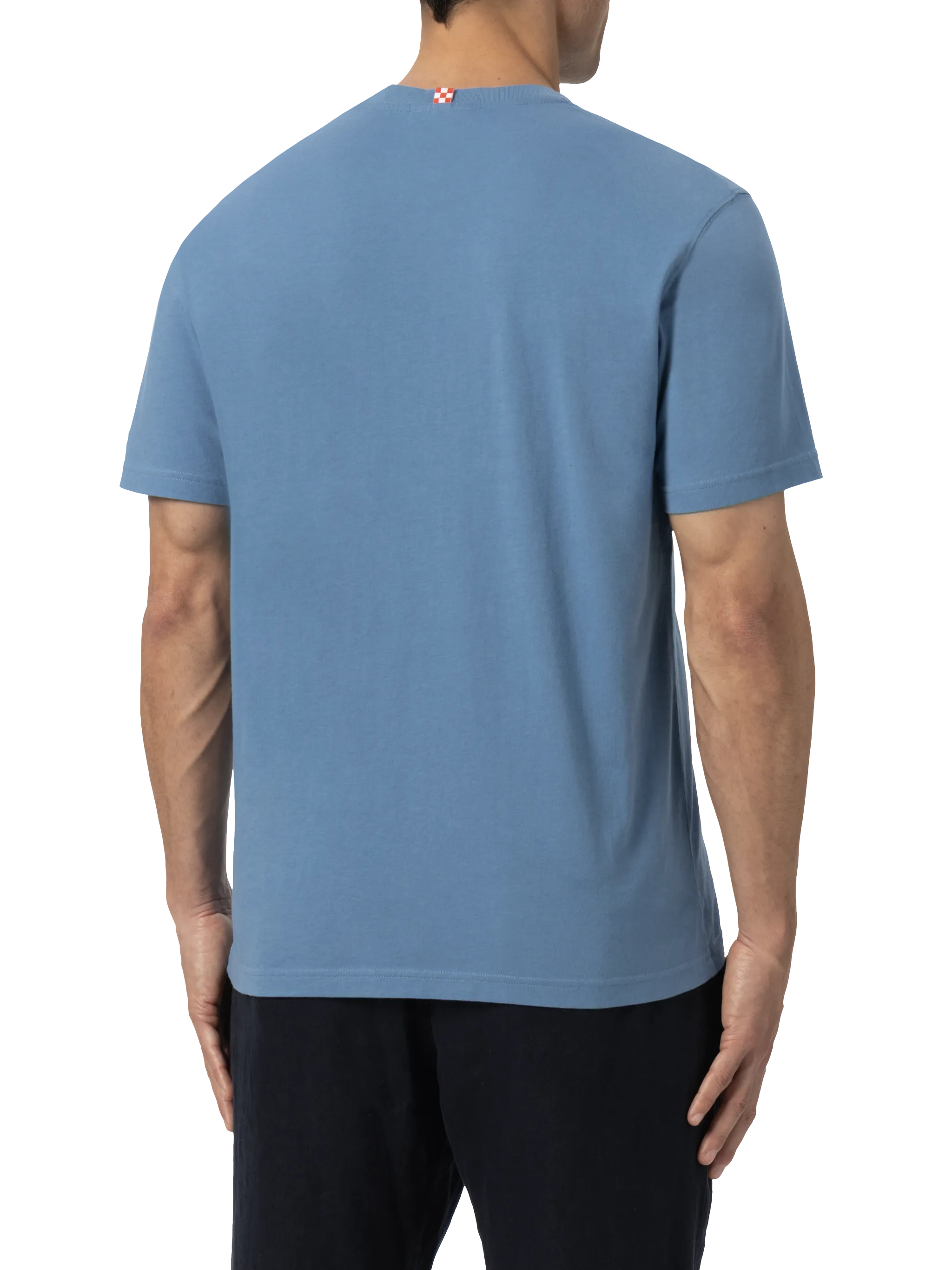 Dusty blue cotton jersey t-shirt Dover with St. Barth embroidery - Image 3
